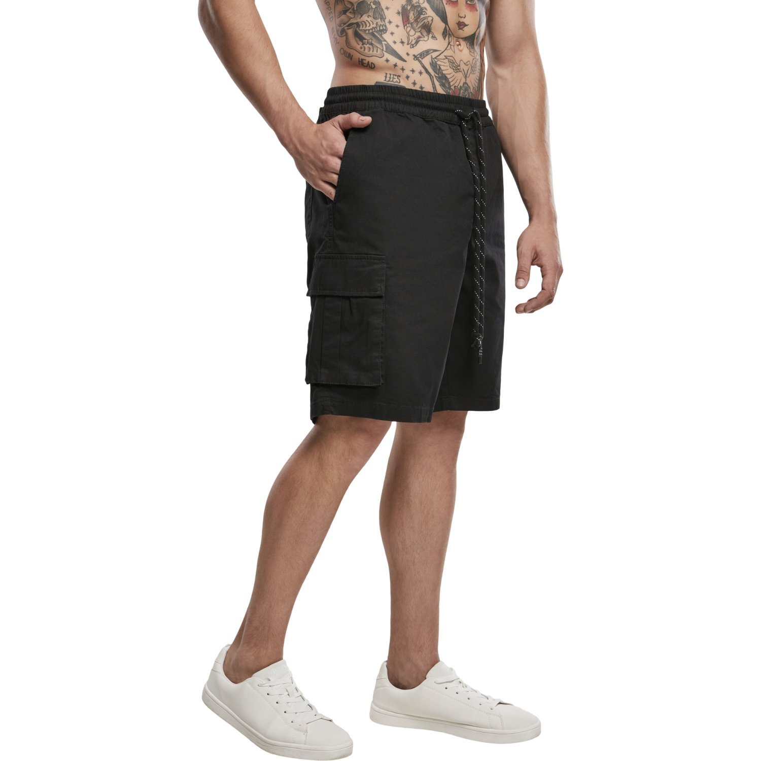 Urban Classics - Drawstring Cargo Stretch Shorts black