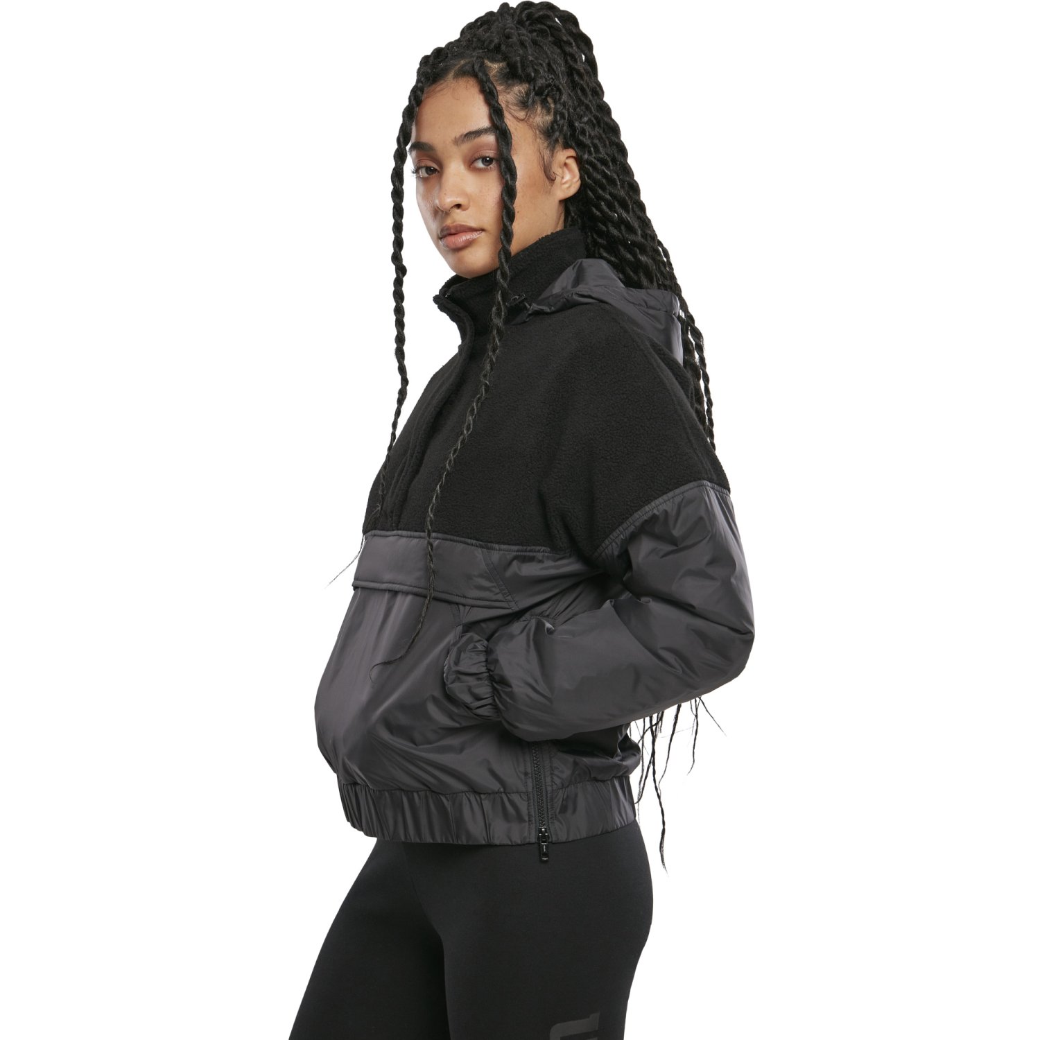 Urban Classics Ladies - Sherpa Mix Pull Over Jacket