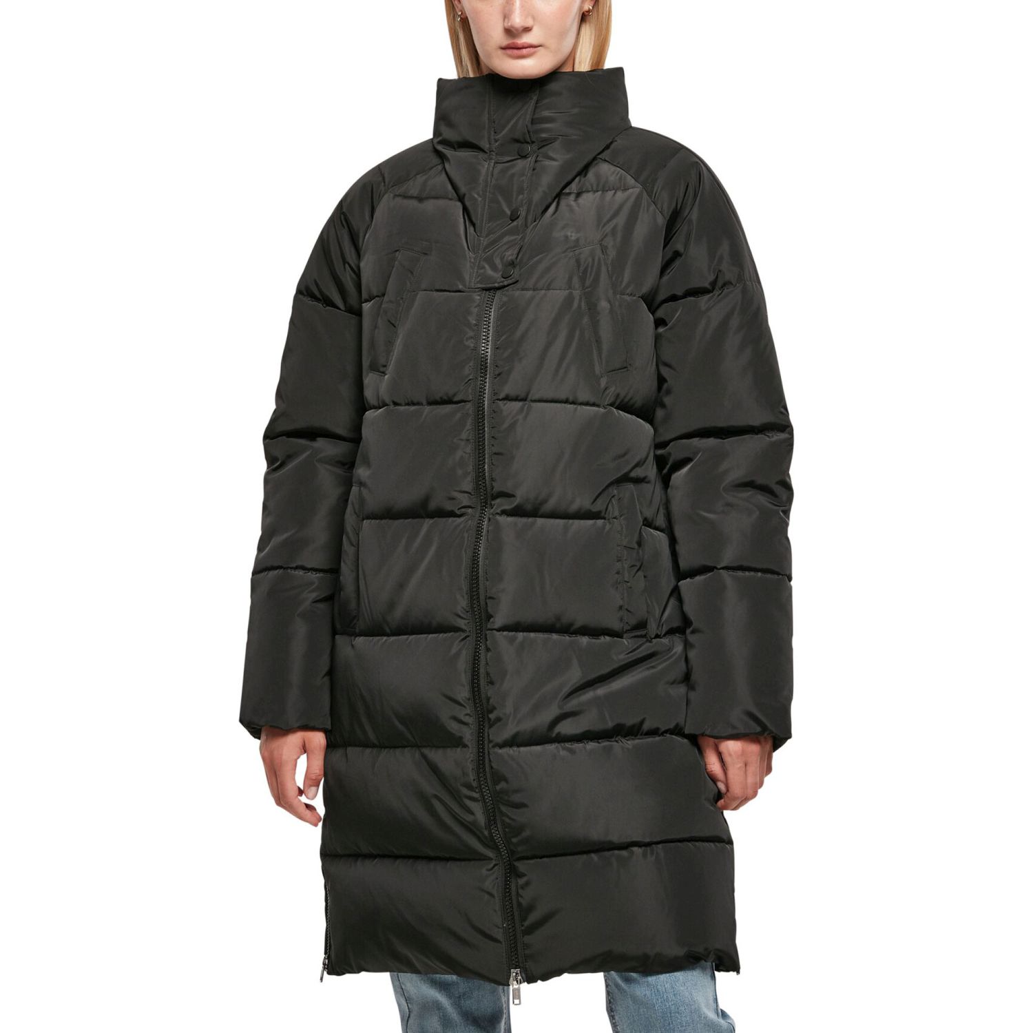 Urban Classics Ladies - High Neck Puffer Winter Coat black