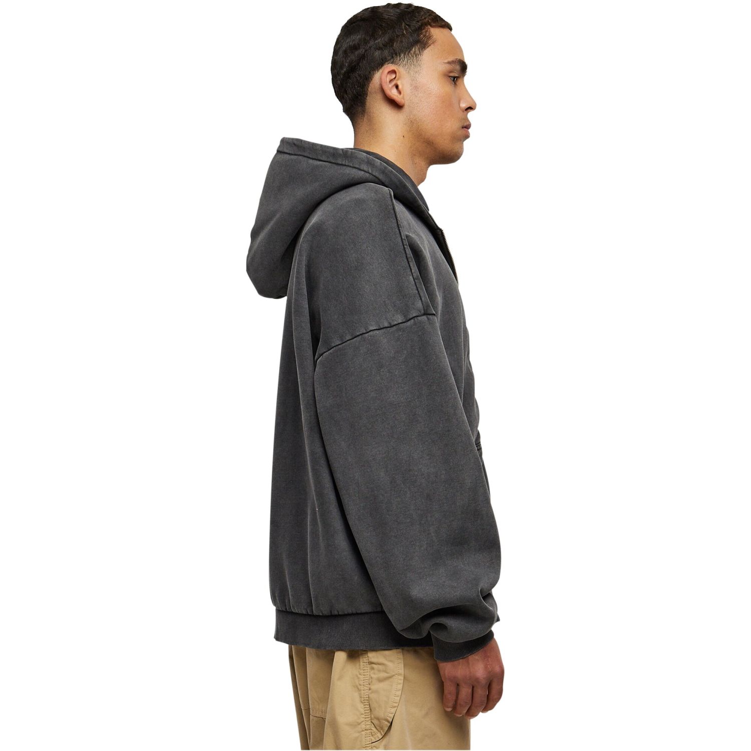 Urban Classics - Heavy Stone Washed Zip Hoody black