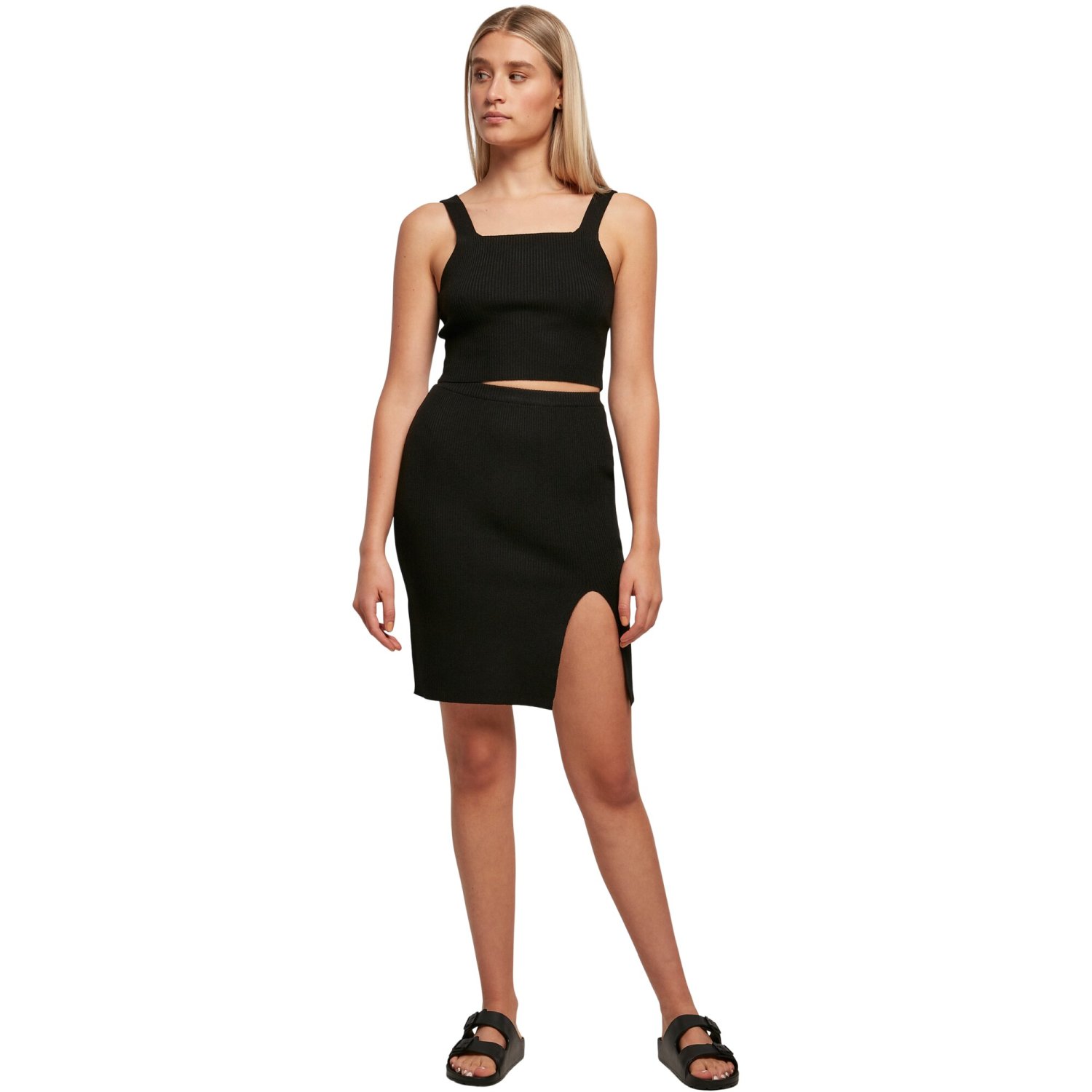 Urban Classics Ladies - Rib Knit Skirt black
