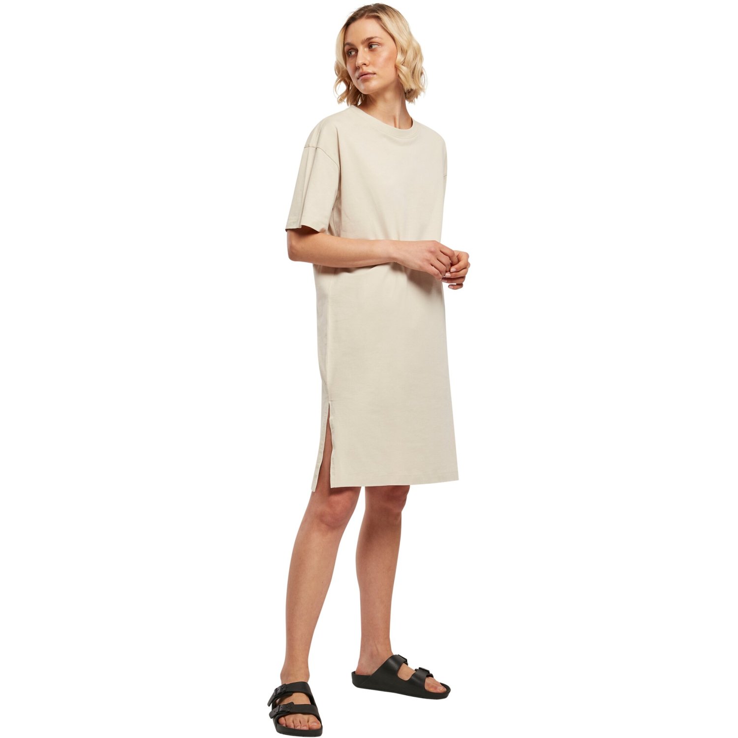 Urban Classics Ladies - Organic Oversized SPLIT Dress beige