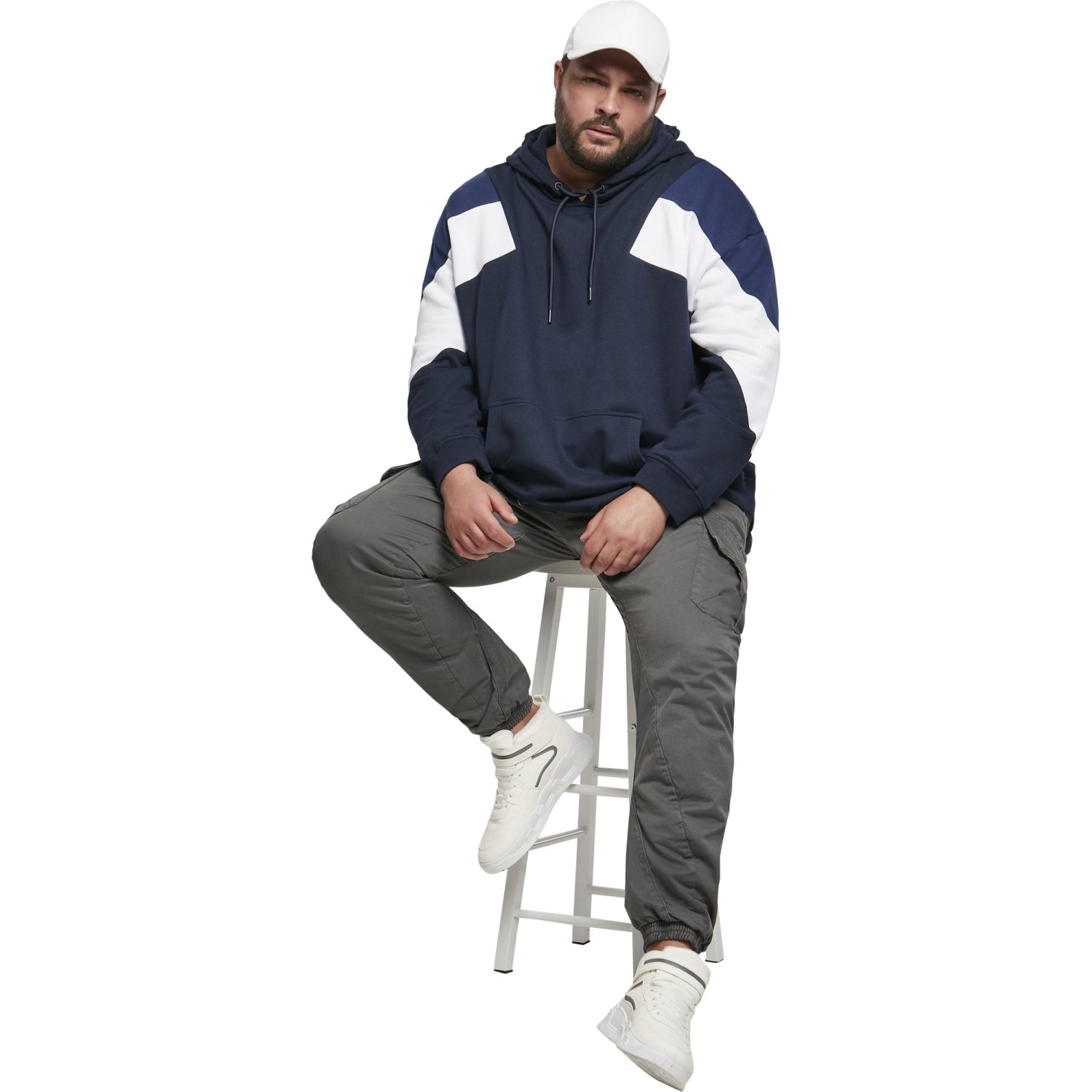 Urban Classics - Oversize 3-Tone Hoody navy