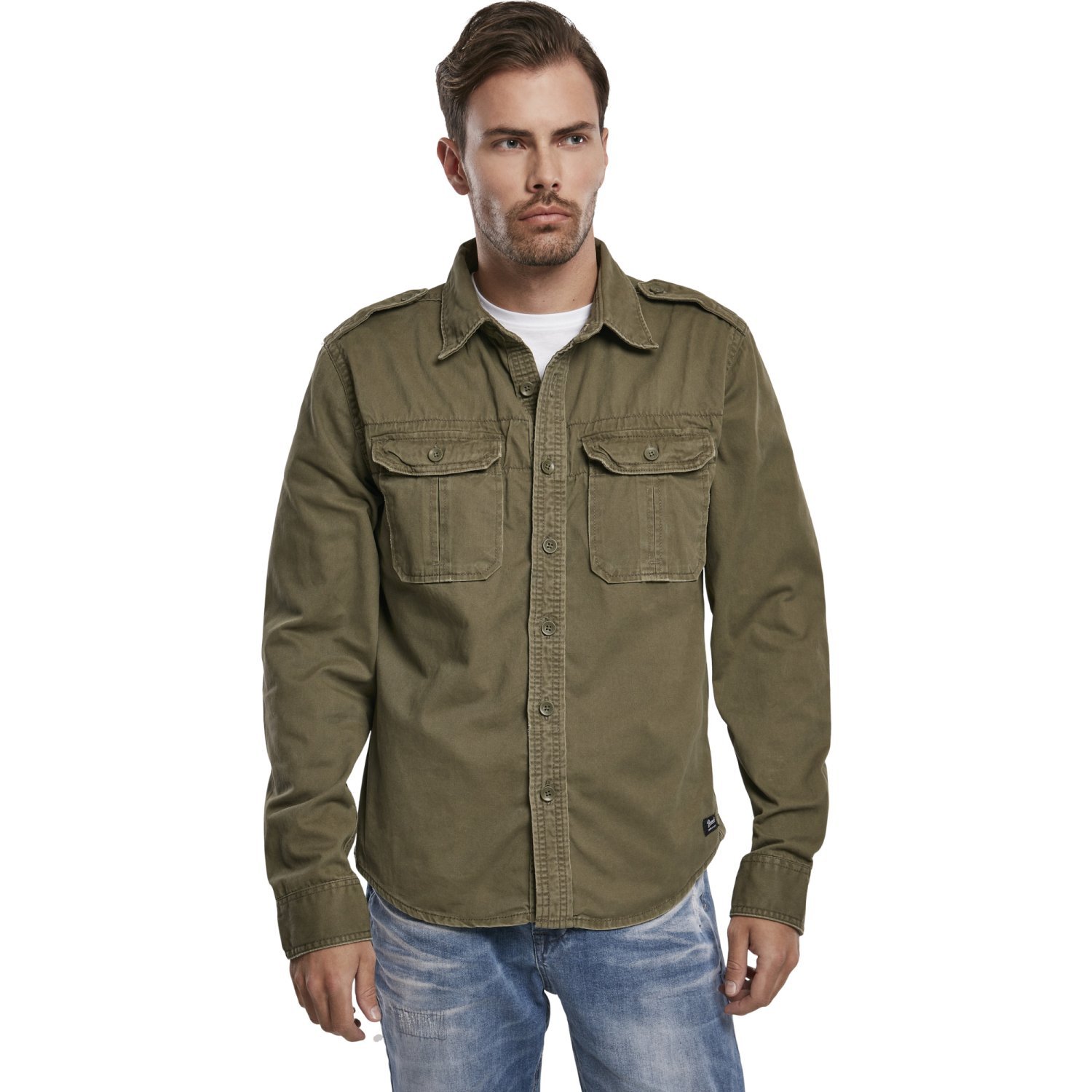 Brandit - VINTAGE Denim Shirt olive