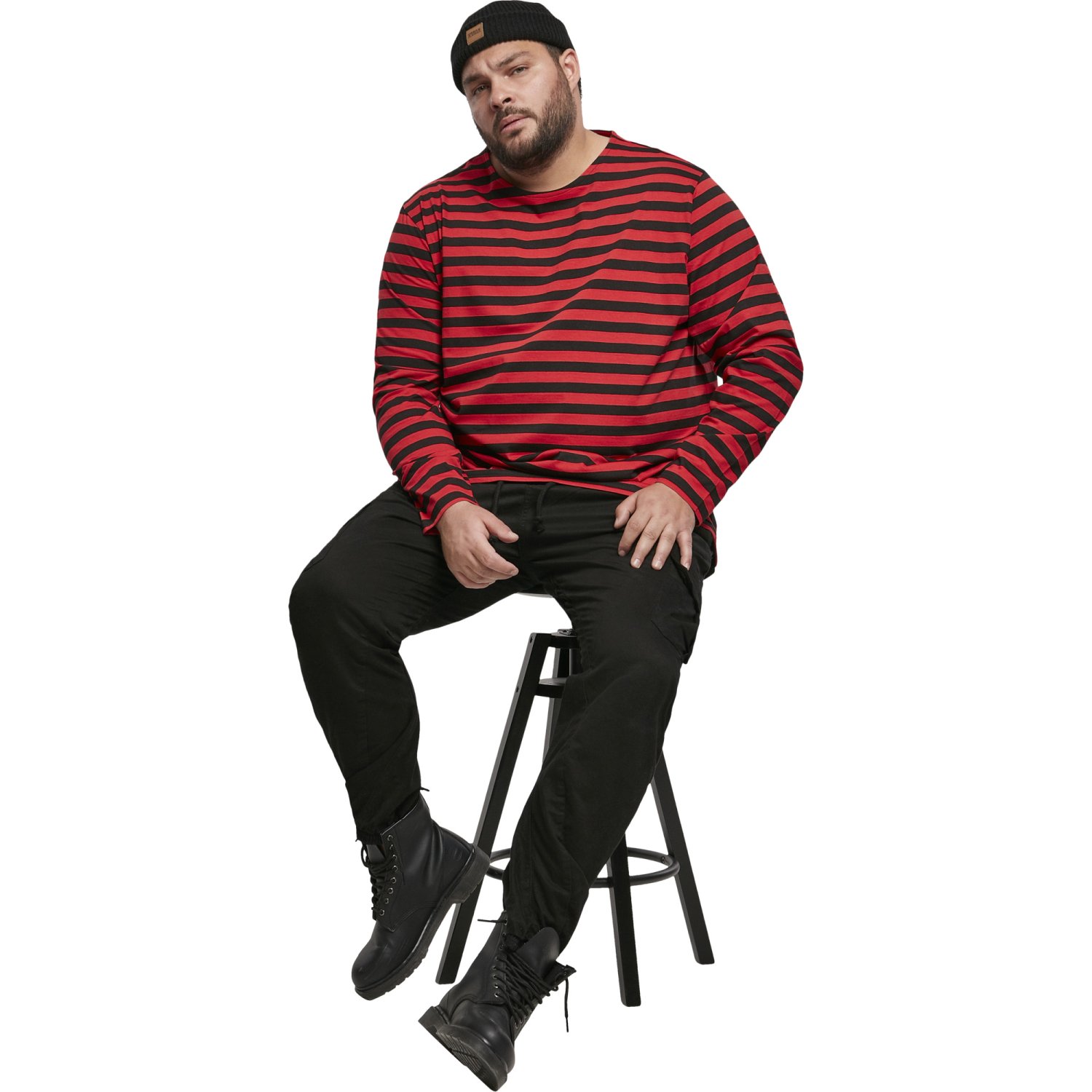 Urban Classics - Regular Stripe Longsleeve red