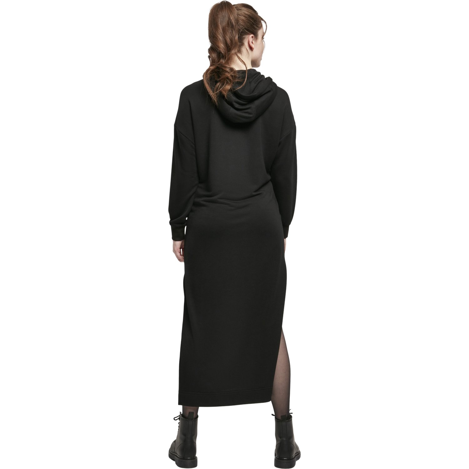 Urban Classics Ladies - MODAL Hoody Long Kleid schwarz