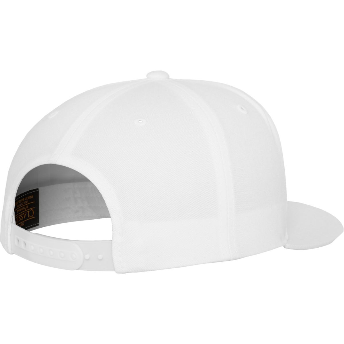 Flexfit Classic 5-Panel Snapback Cap - blanc