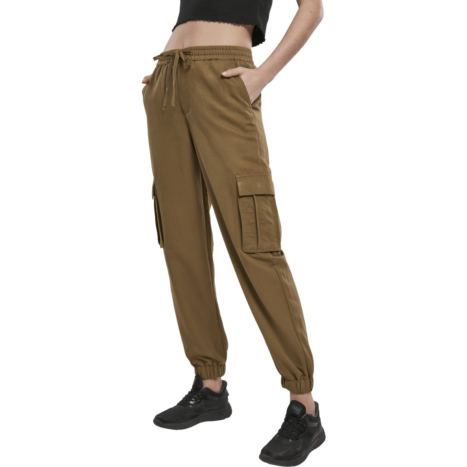 Urban Classics Ladies - CARGO Loose-Fit Sweatpants olive