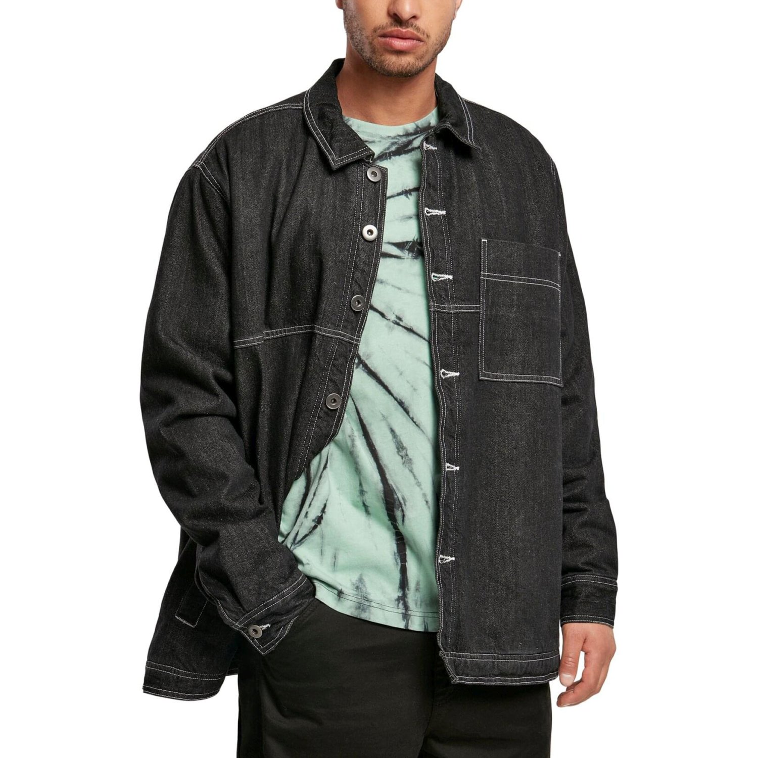 Urban Classics - Oversized Denim Trucker Jacket black raw
