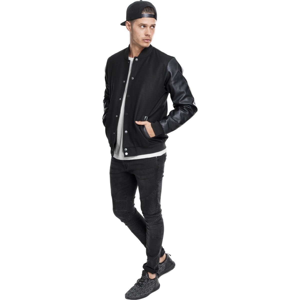 Urban Classics - Oldschool Kunstleder-Ärmel College Jacke