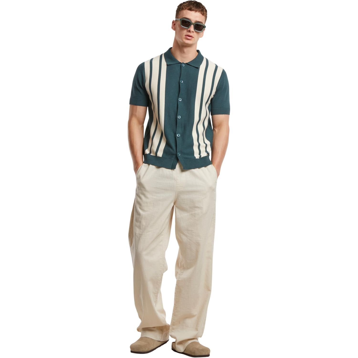 Urban Classics - Chemise rétro en tricot bottle green