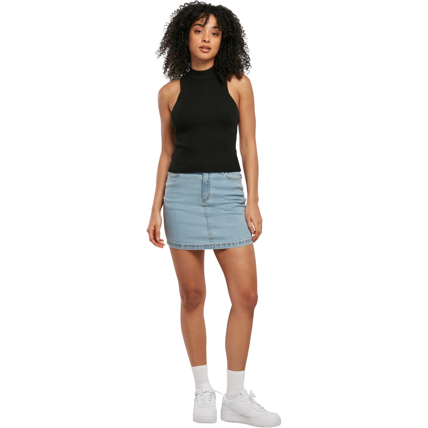 Urban Classics Ladies - Rib Knit Turtleneck Top black