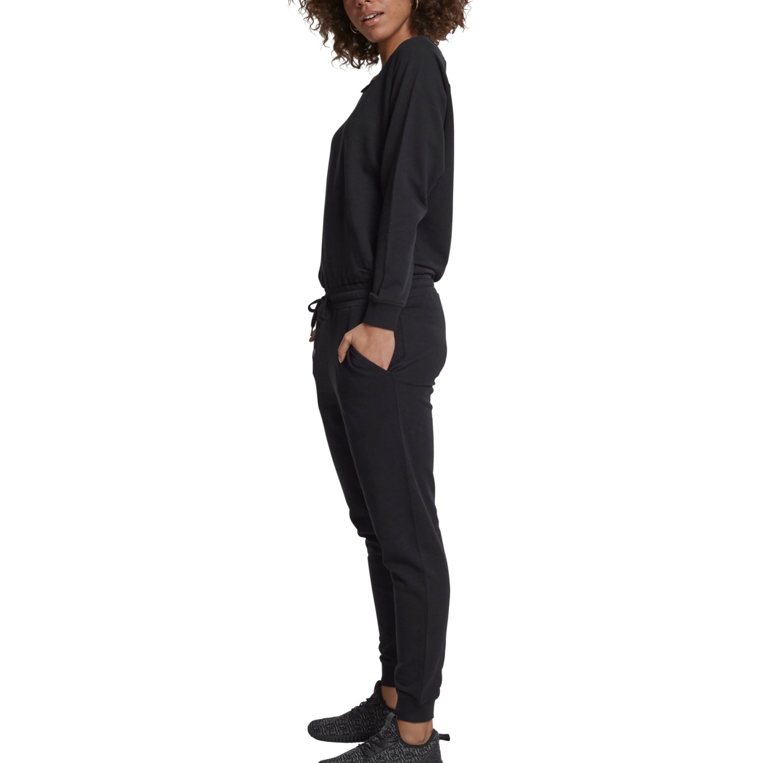 Urban Classics Ladies - Terry Longsleeve Jumpsuit noir