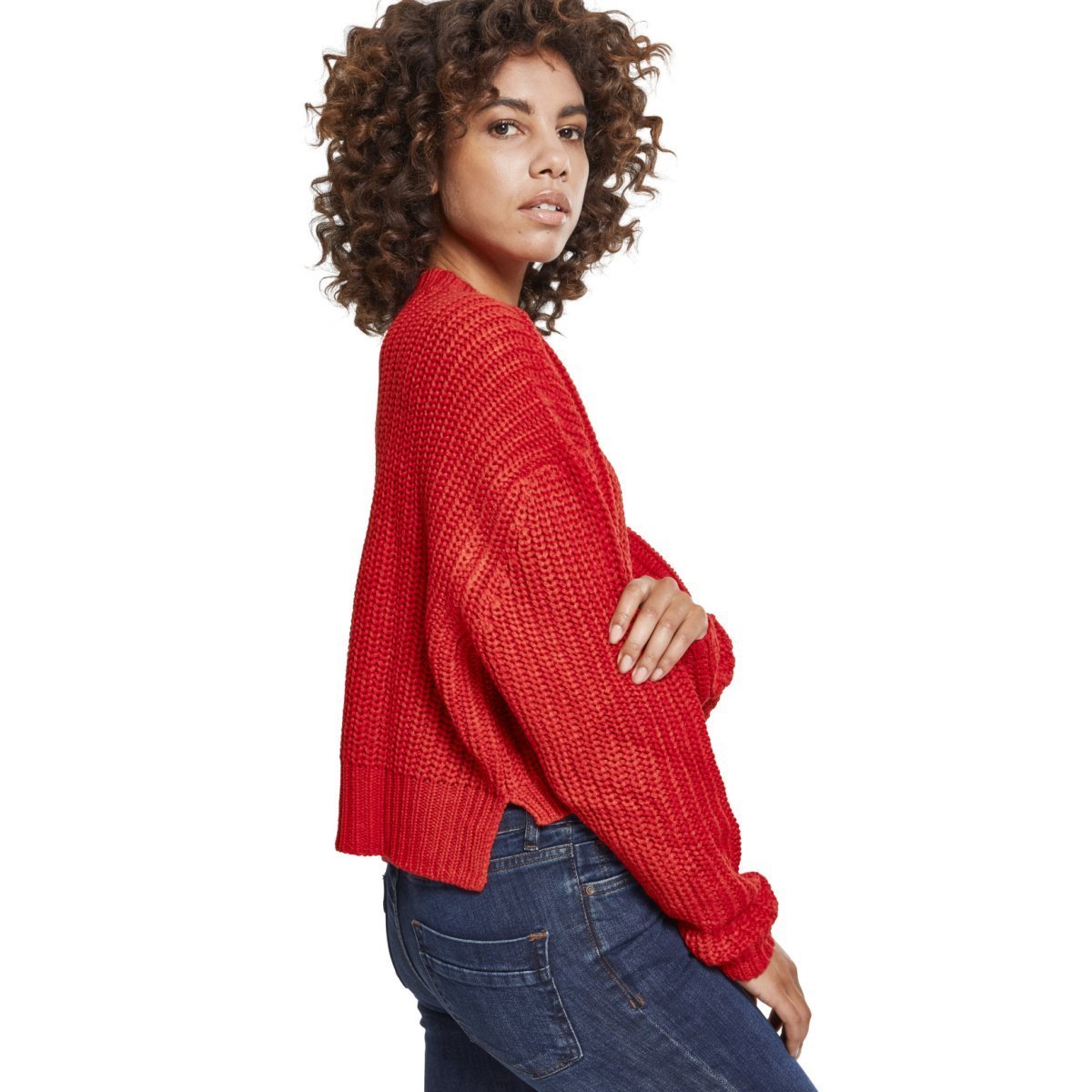 Urban Classics Ladies - Wide Oversize Sweater rouge