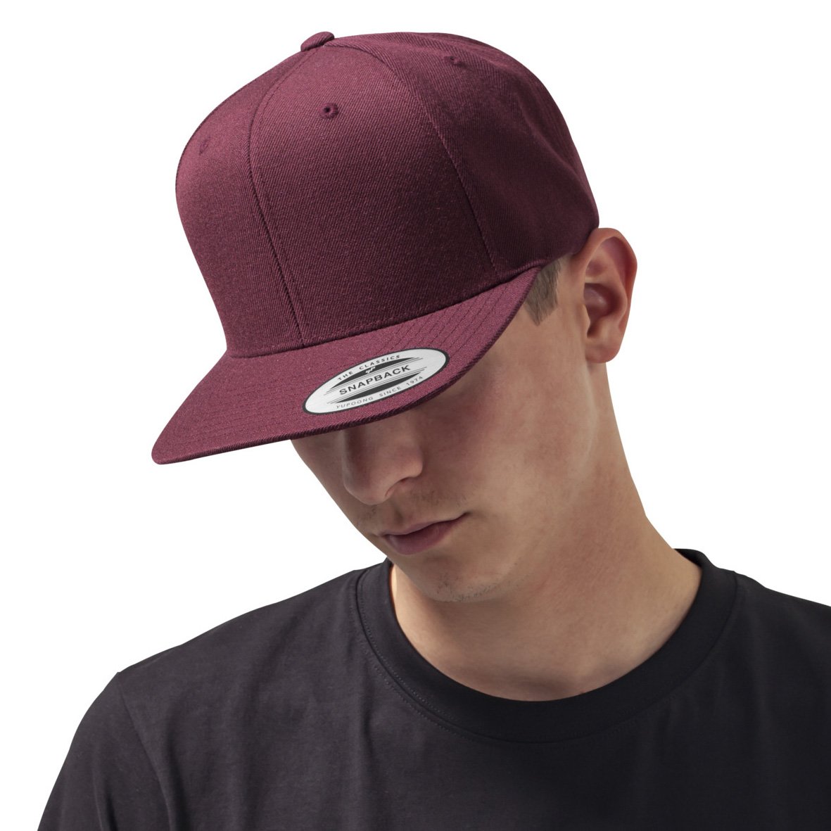 Flexfit Classic 6-Panel Snapback Cap - maroon