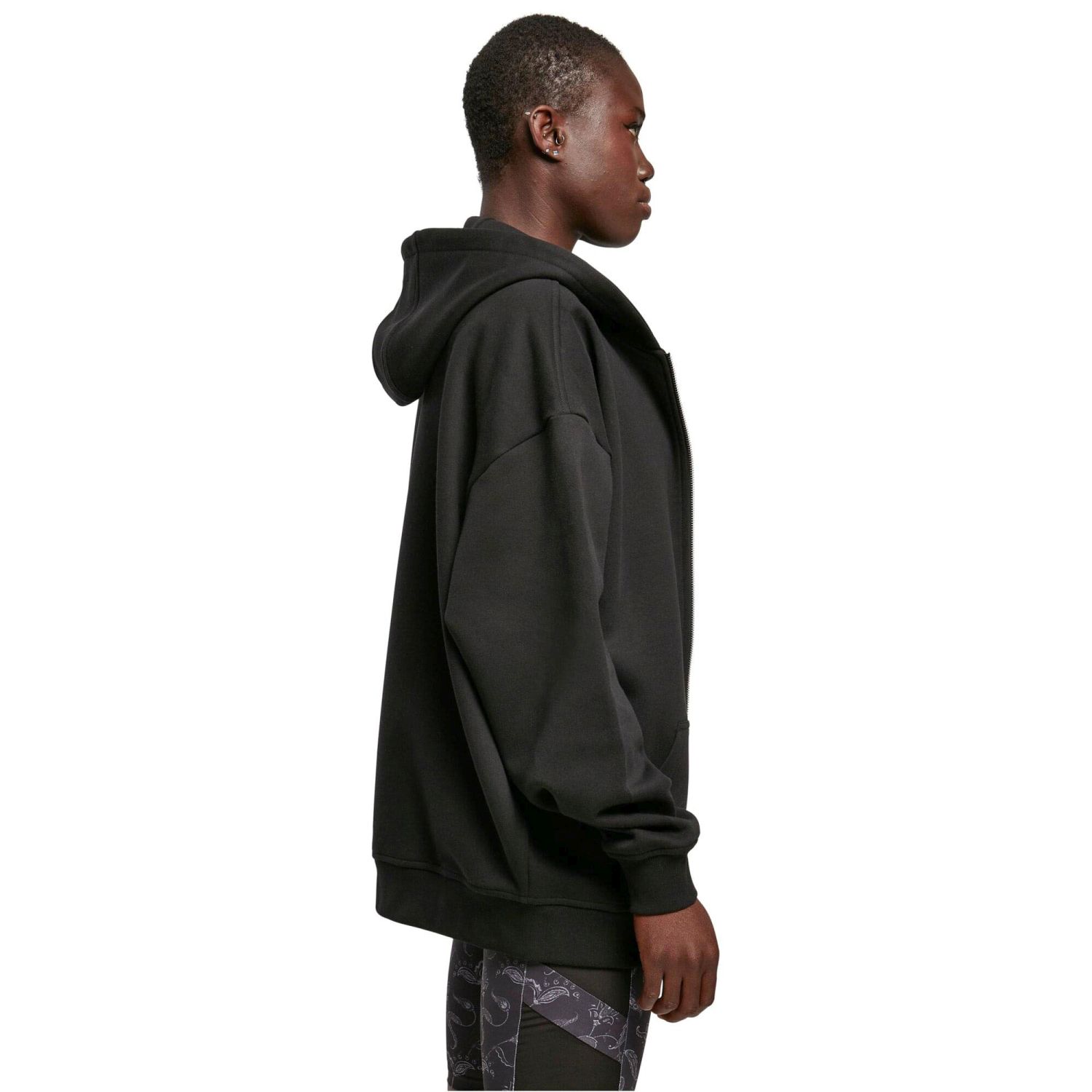 Urban Classics Ladies - Oversized Long Zip Hoody noir