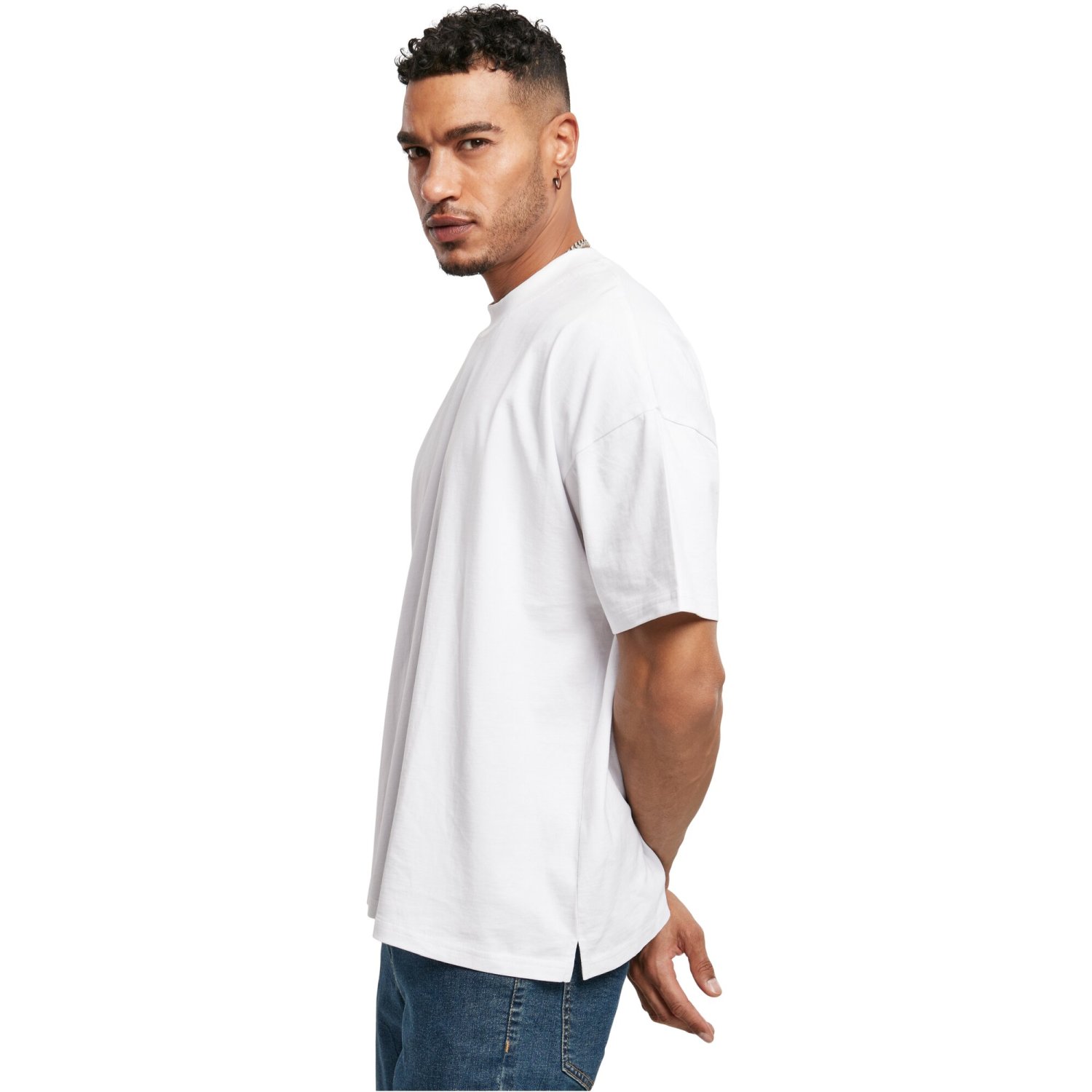 Urban Classics - Oversized Mock Neck Shirt blanc