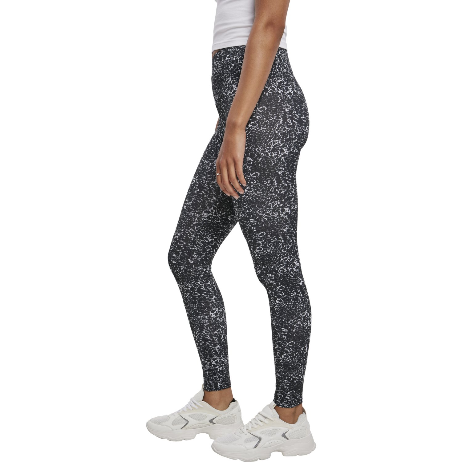 Urban Classics Ladies - All-Over-Pring Leggings black