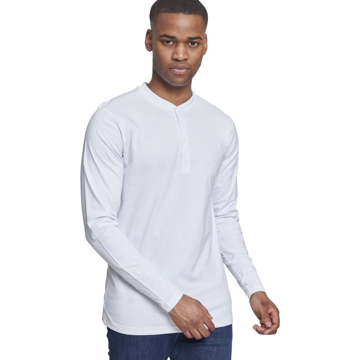 Urban Classics - HENLEY Longsleeve Langarm Shirt