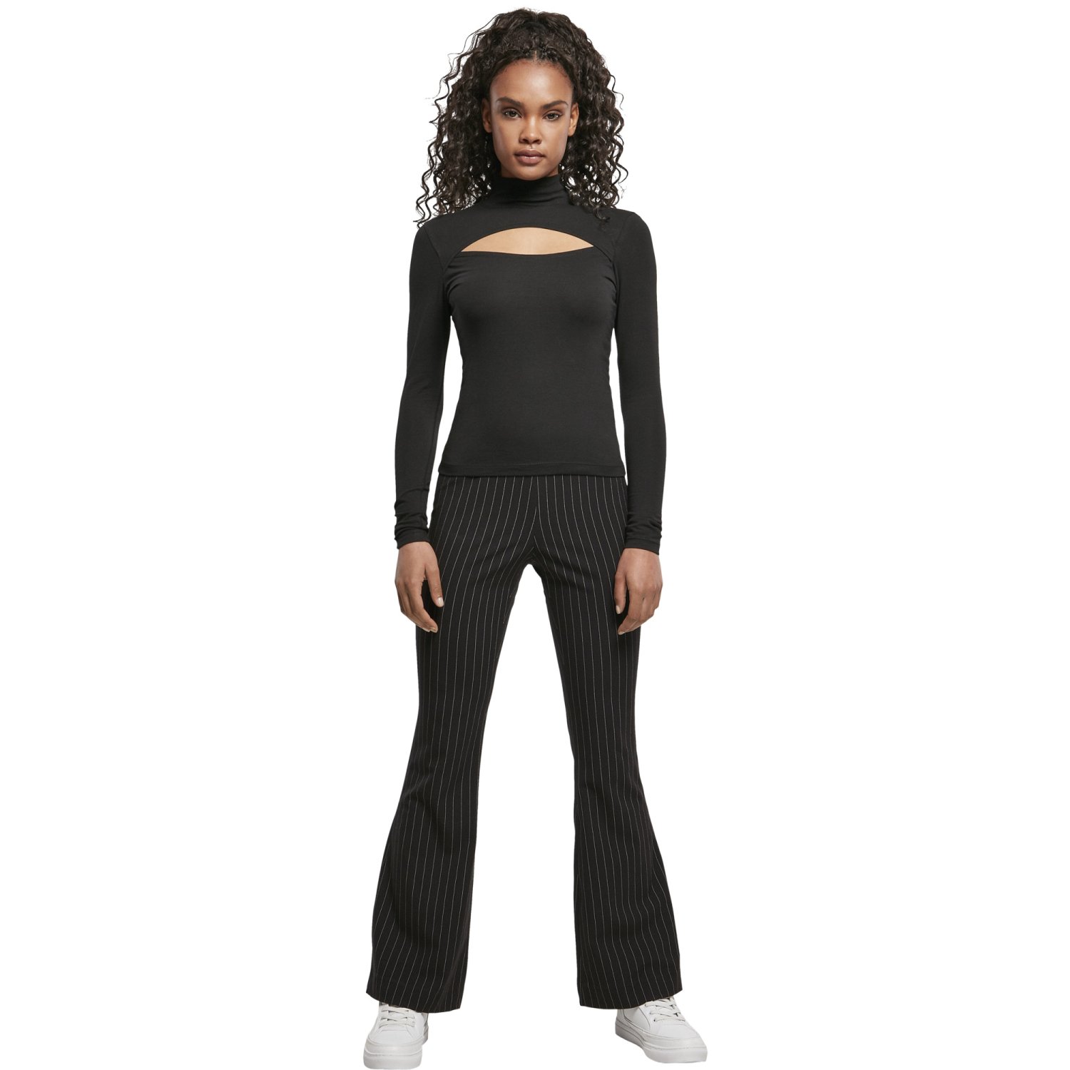 Urban Classics Ladies - Cut-Out Turtleneck Longsleeve