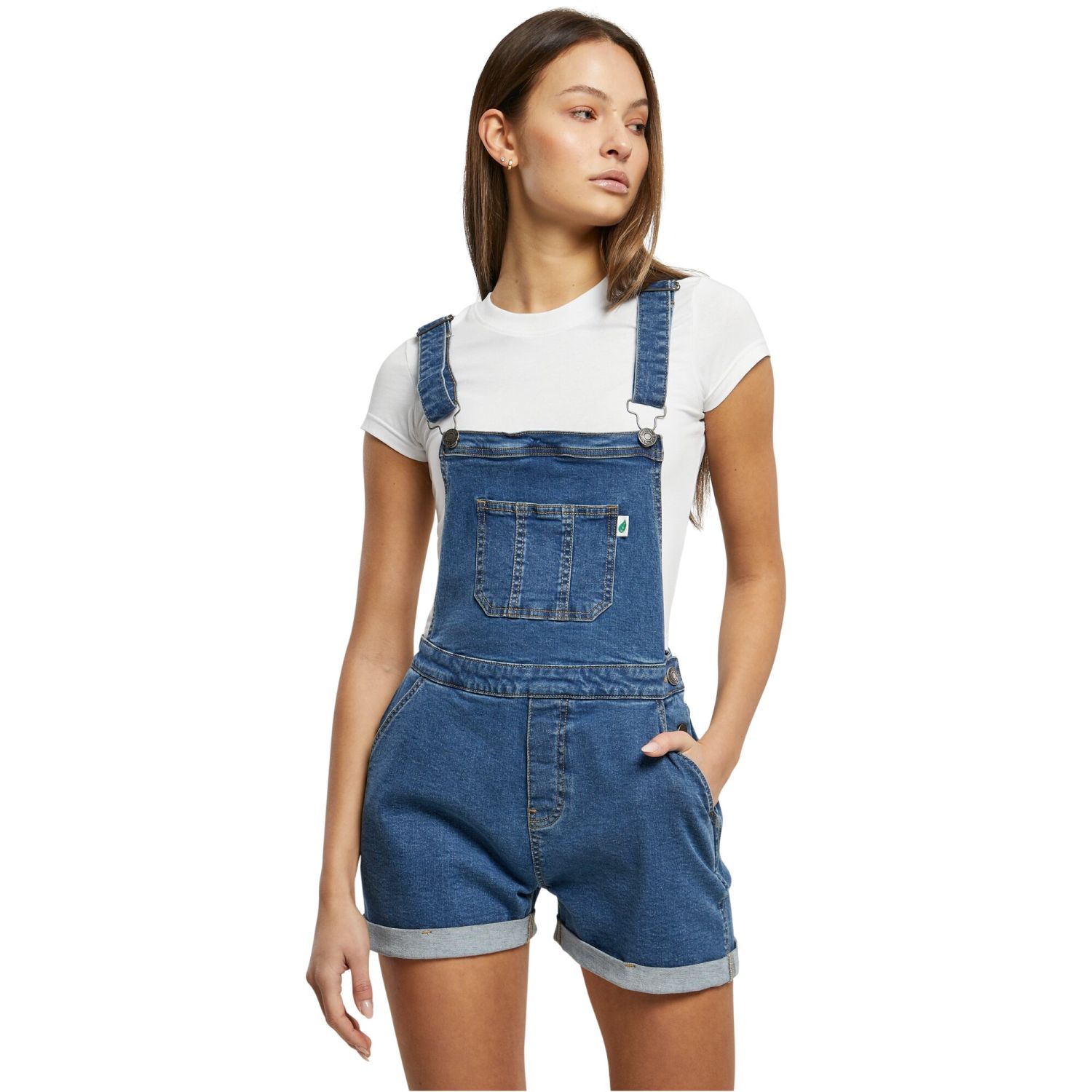 Urban Classics Ladies - Short Dungaree Salopette clearblue