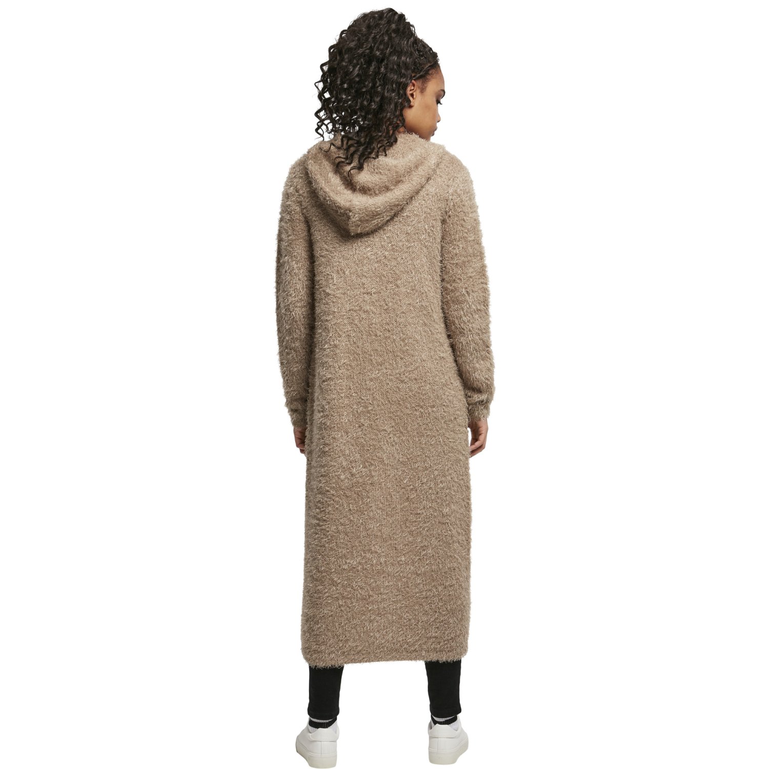 Urban Classics Ladies - Hooded Feather Long Cardigan