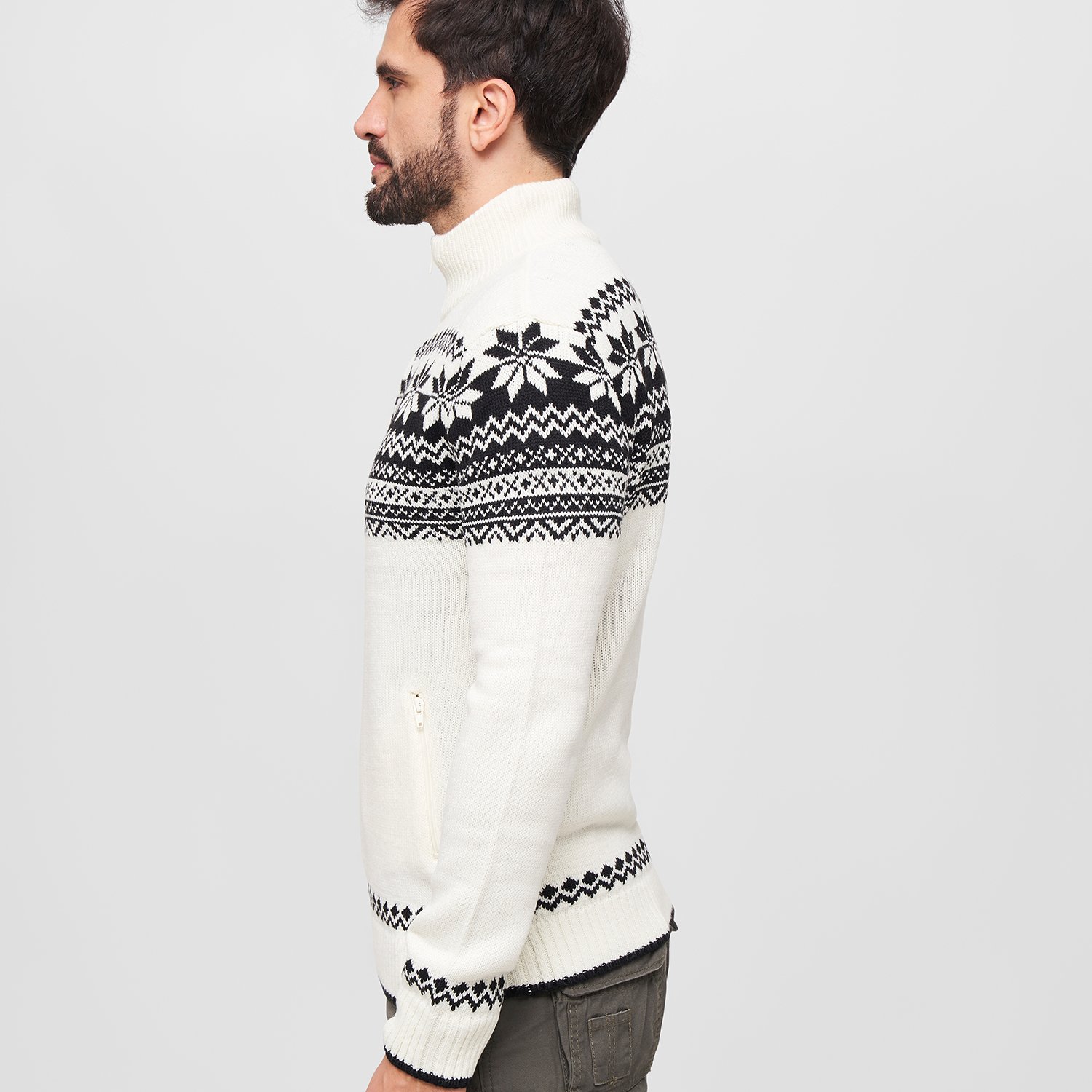 Brandit - Norweger Full Zip Cardigan white