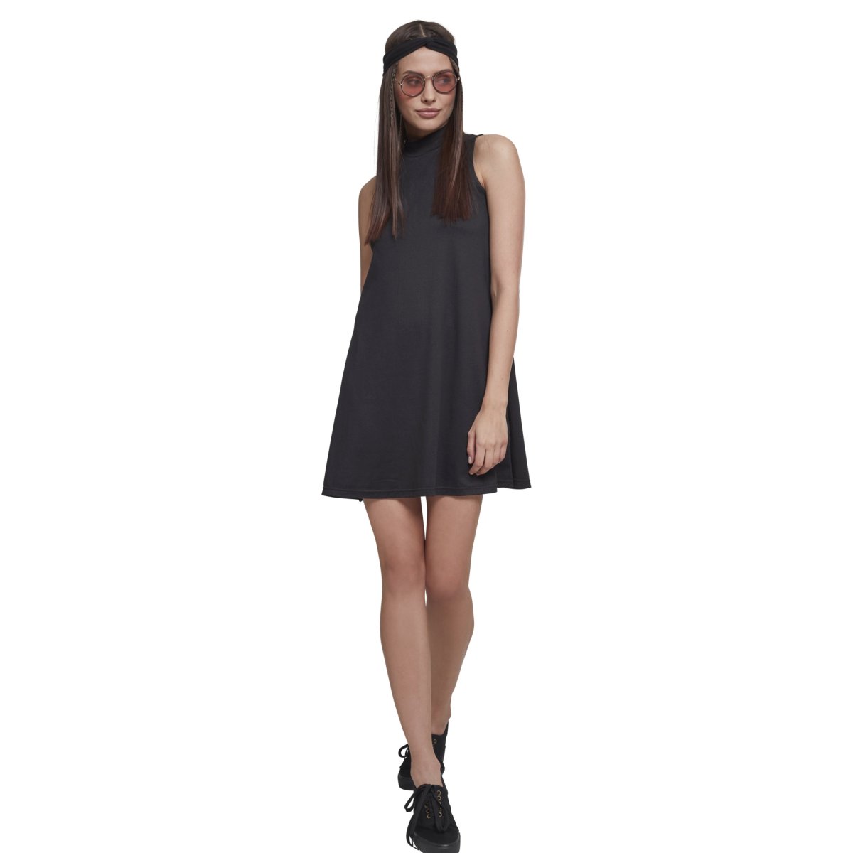 Urban Classics Ladies - A-LINE Stehkragen Sommer Mini Kleid