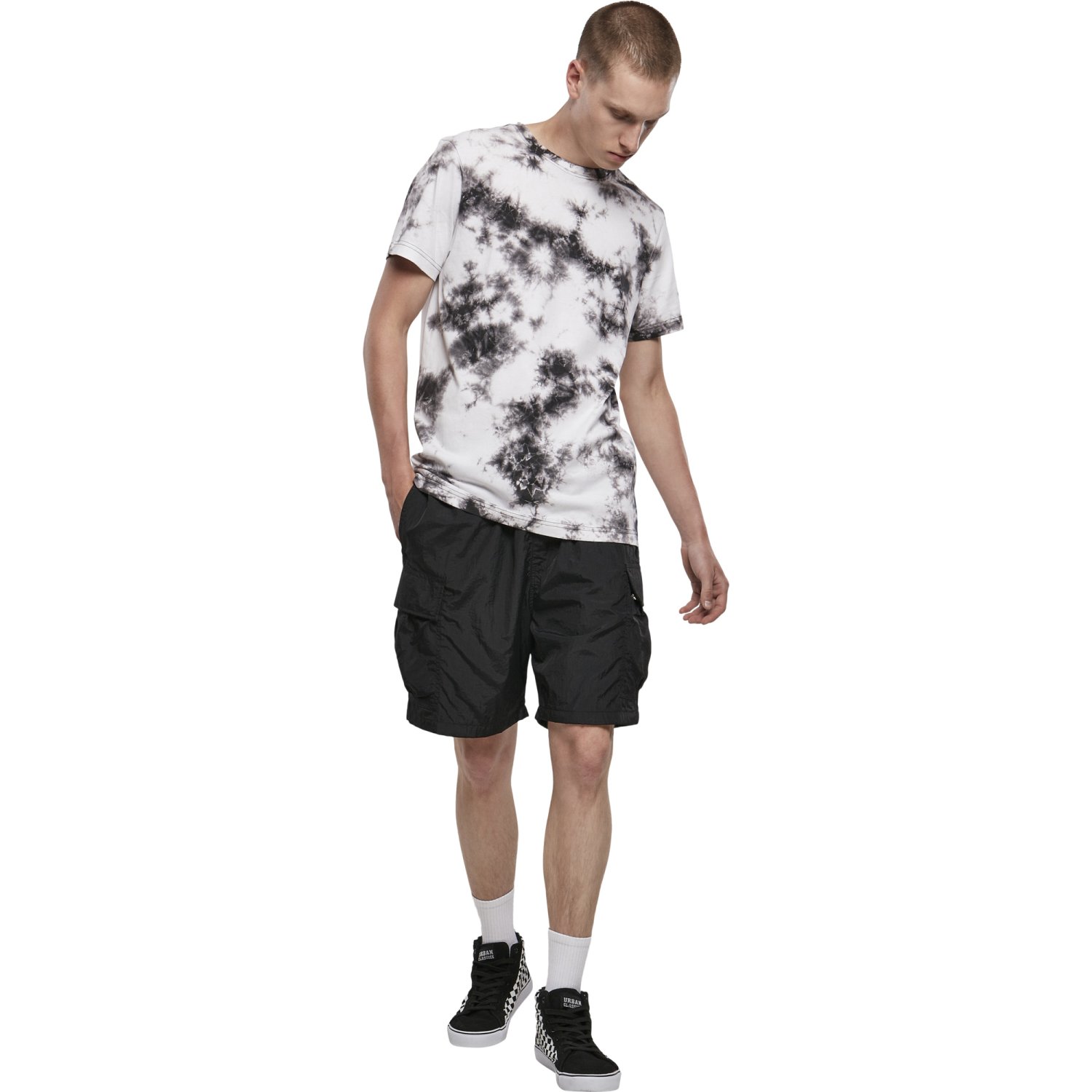 Urban Classics - Tie Dye T-Shirt white / black