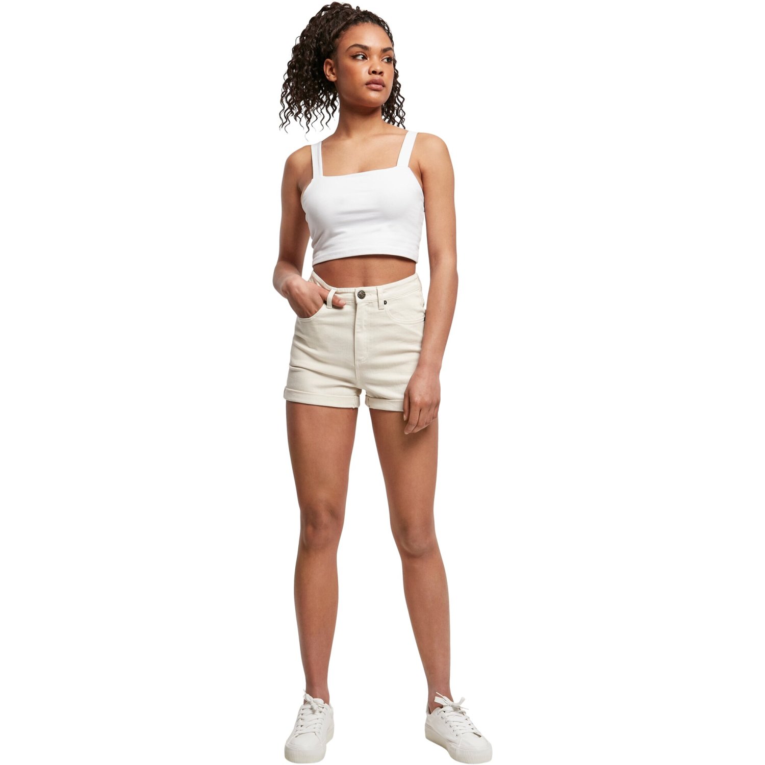 Urban Classics Ladies - Denim 5- Pocket Shorts sand