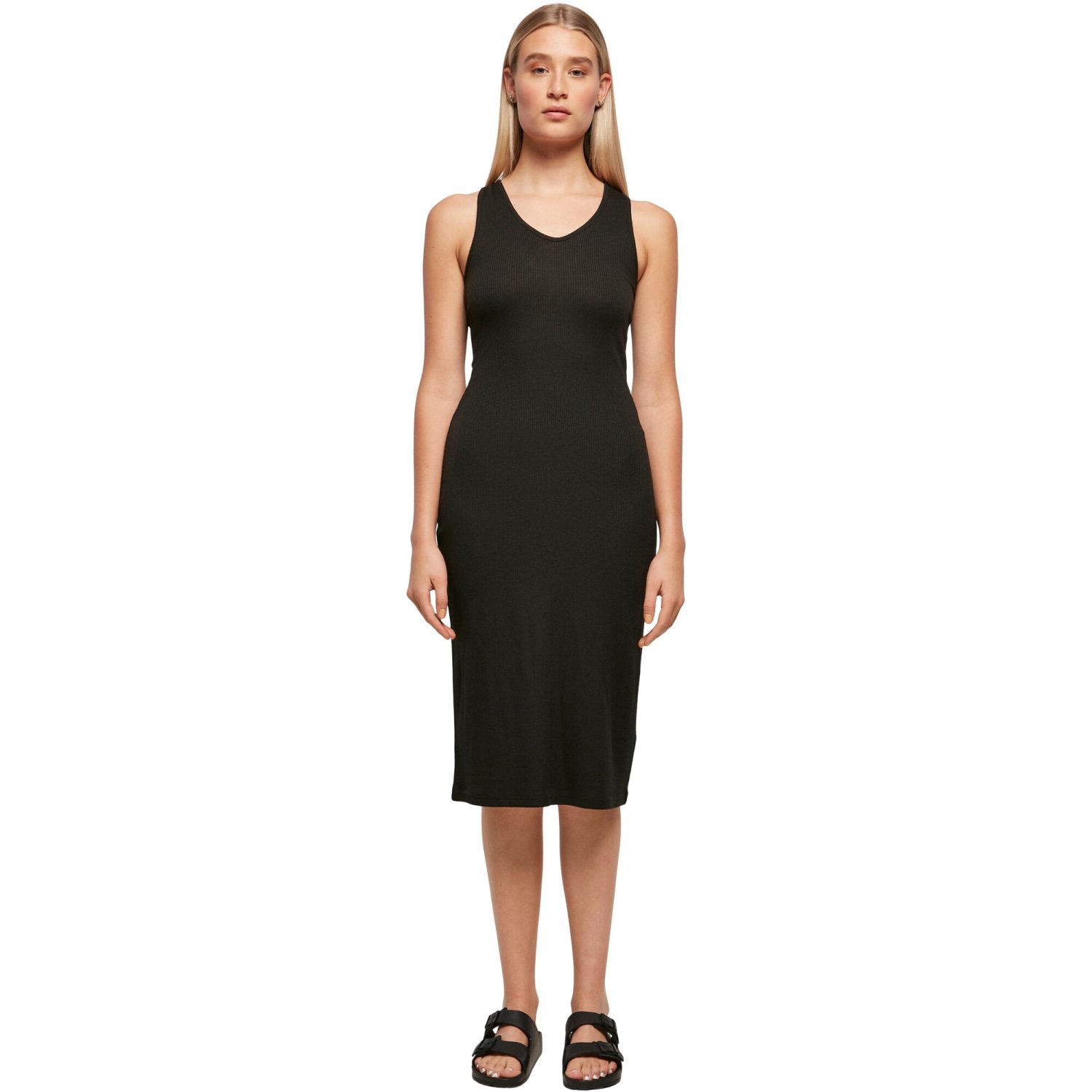 Urban Classics Ladies - RIB Midi Dress noir