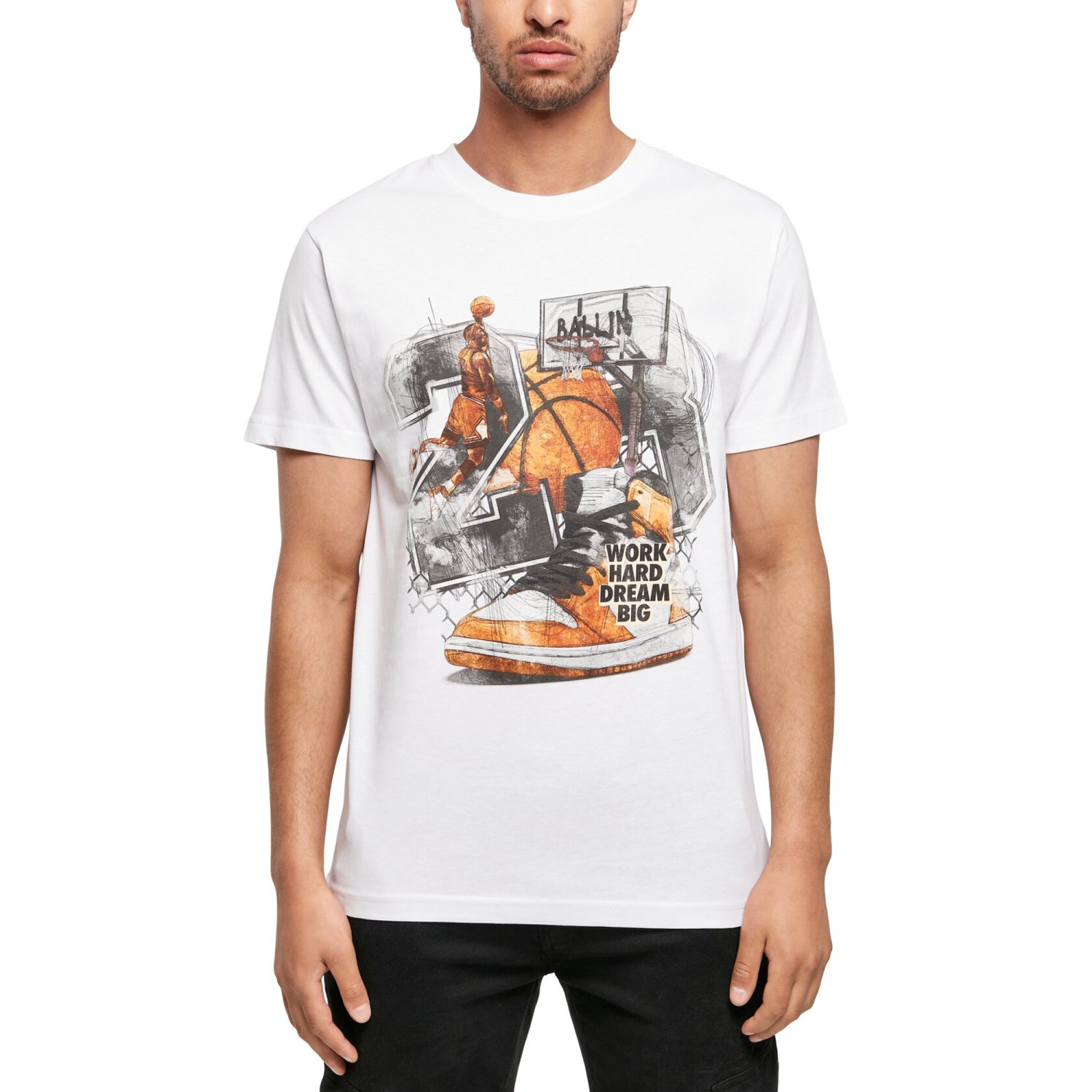 Mister Tee Grafik Shirt - VINTAGE BALLIN weiß