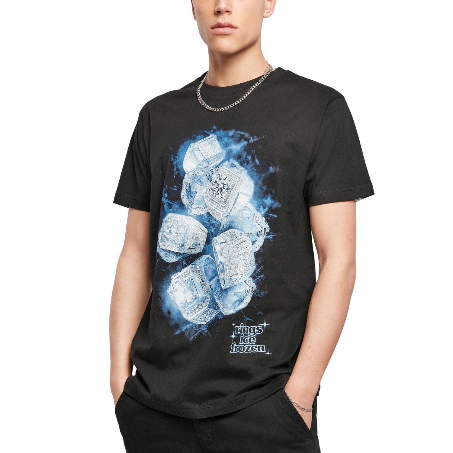Mister Tee Grafik Shirt - ICED RINGS schwarz
