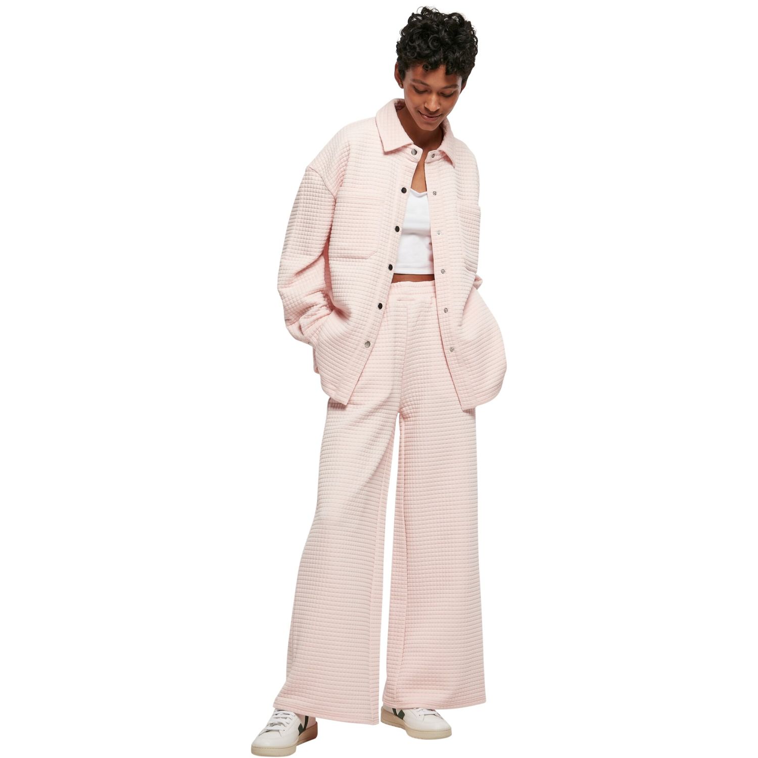 Urban Classics Ladies - Quilted Sweat Overshirt pink