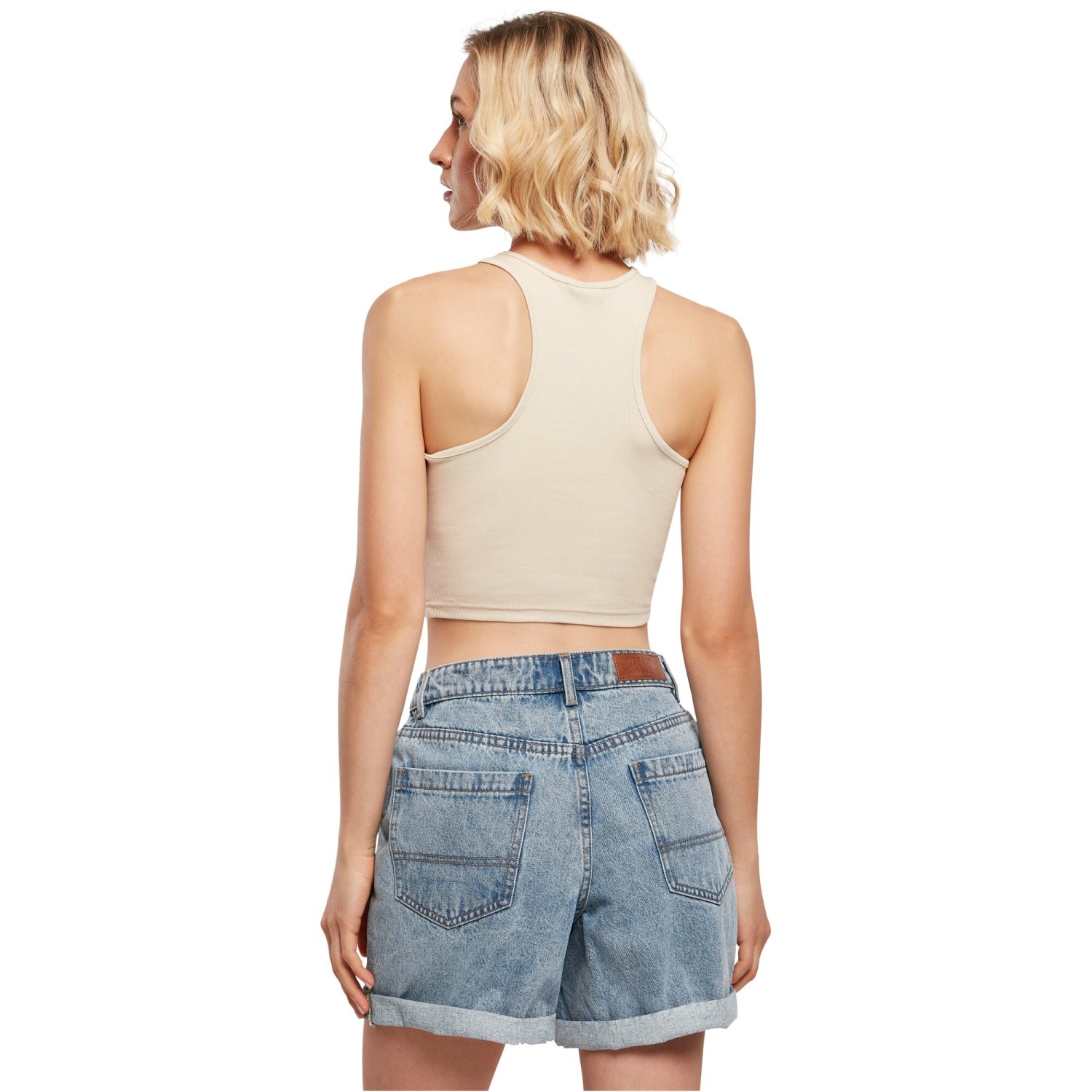 Urban Classics Ladies - Cropped Rib Tank Top Shirt bauchfrei