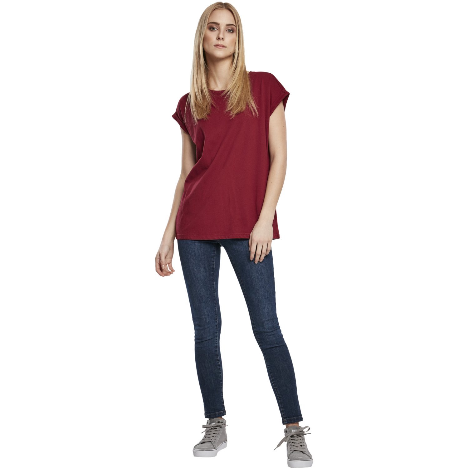Urban Classics Ladies - Organic Extended Shirt burgundy