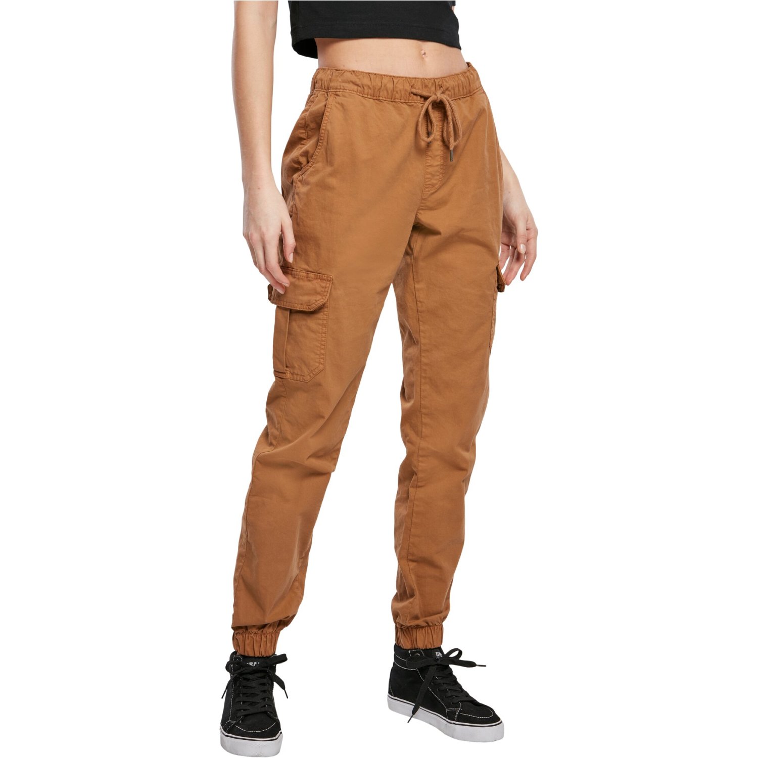 Urban Classics Ladies - High Waist Cargo Pants toffee