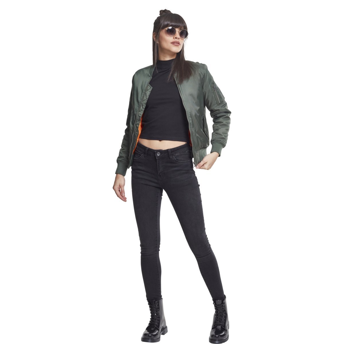 Urban Classics Femme - BASIC BOMBER BLOUSON olive