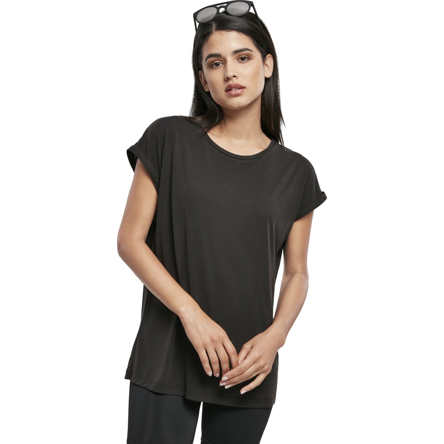 Urban Classics Ladies - Modal Extended Shoulder Top noir