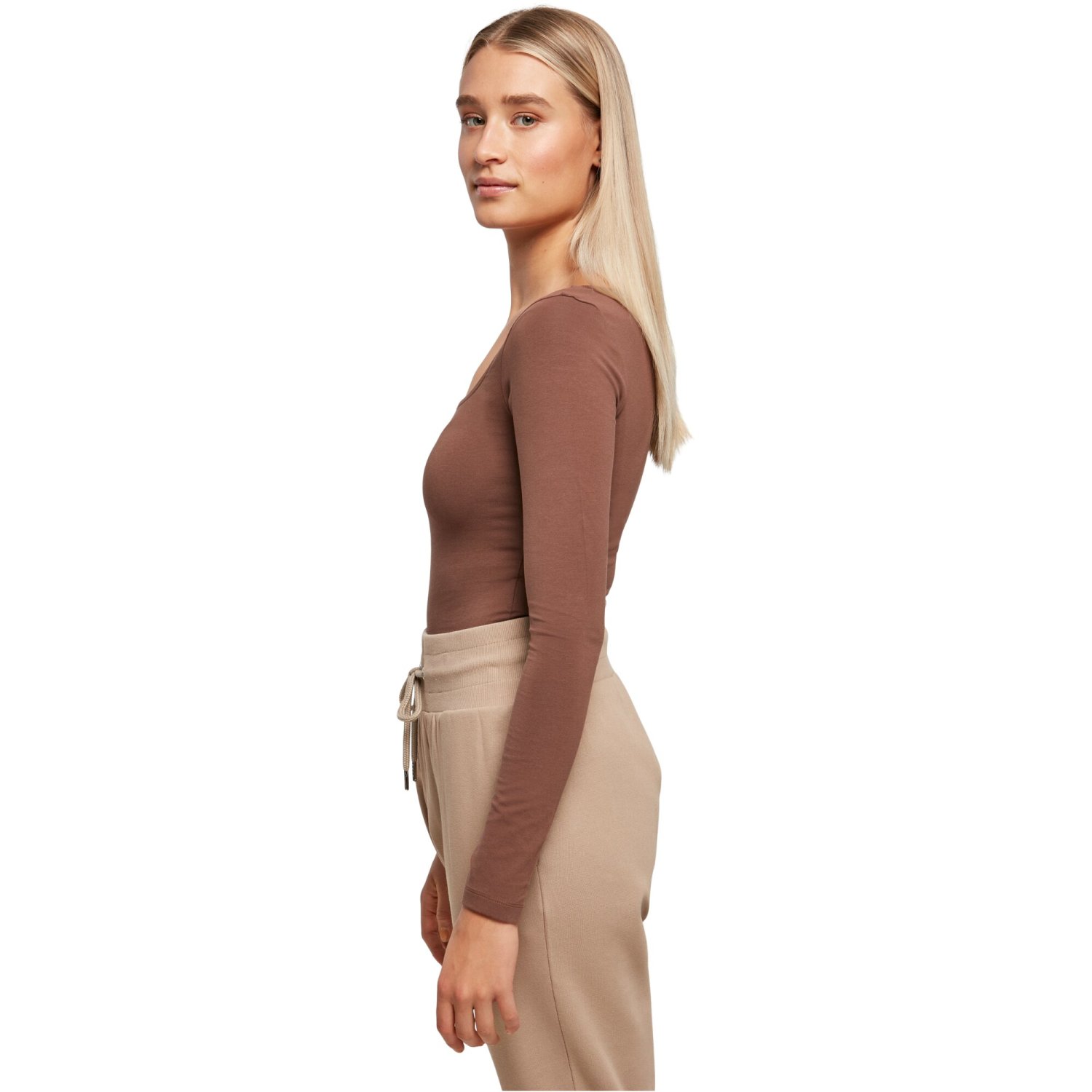 Urban Classics Ladies - Organic Longsleeve Body bark