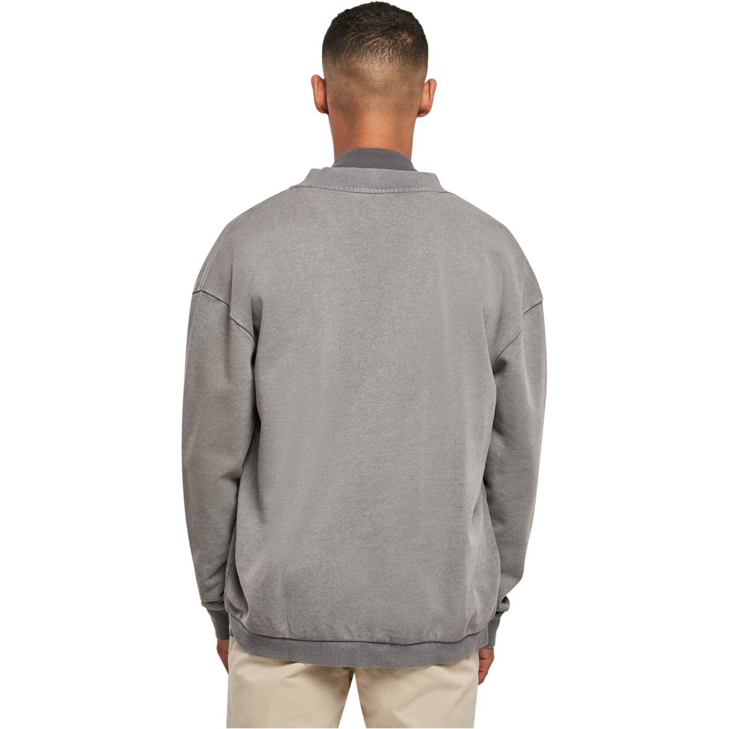 Urban Classics - Washed Sweat Bomber Verste charcoal