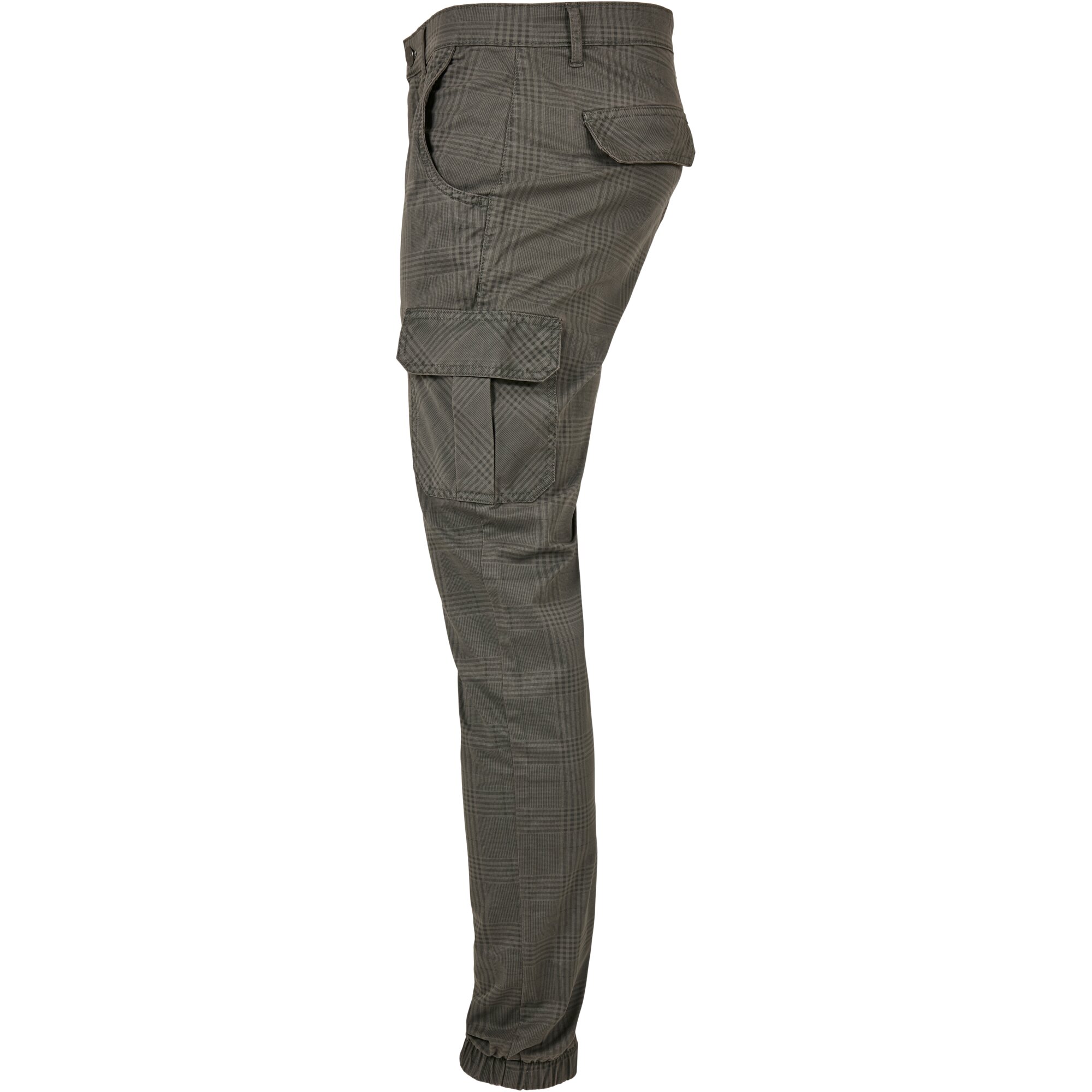 Urban Classics - Glencheck Cargo Jog Pantalon gris