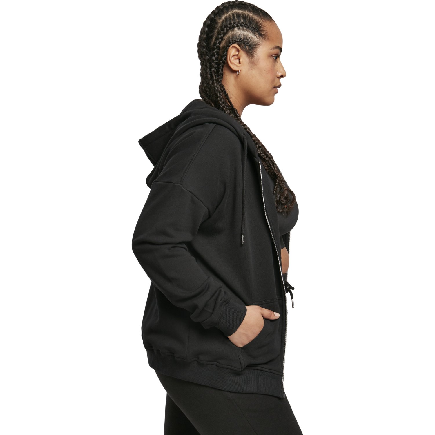 Urban Classics Ladies - Organic Terry Zip Hoody noir