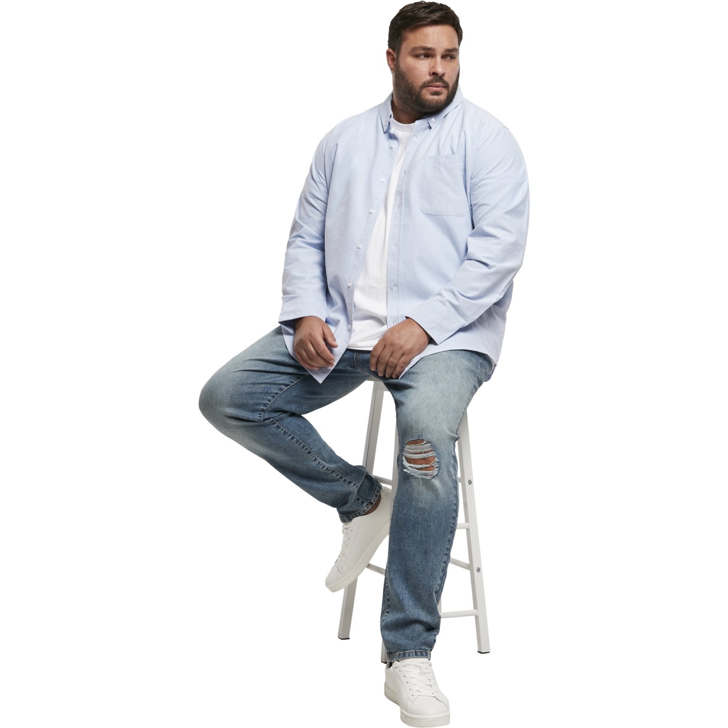 Urban Classics - Basic Oxford Shirt blue / white