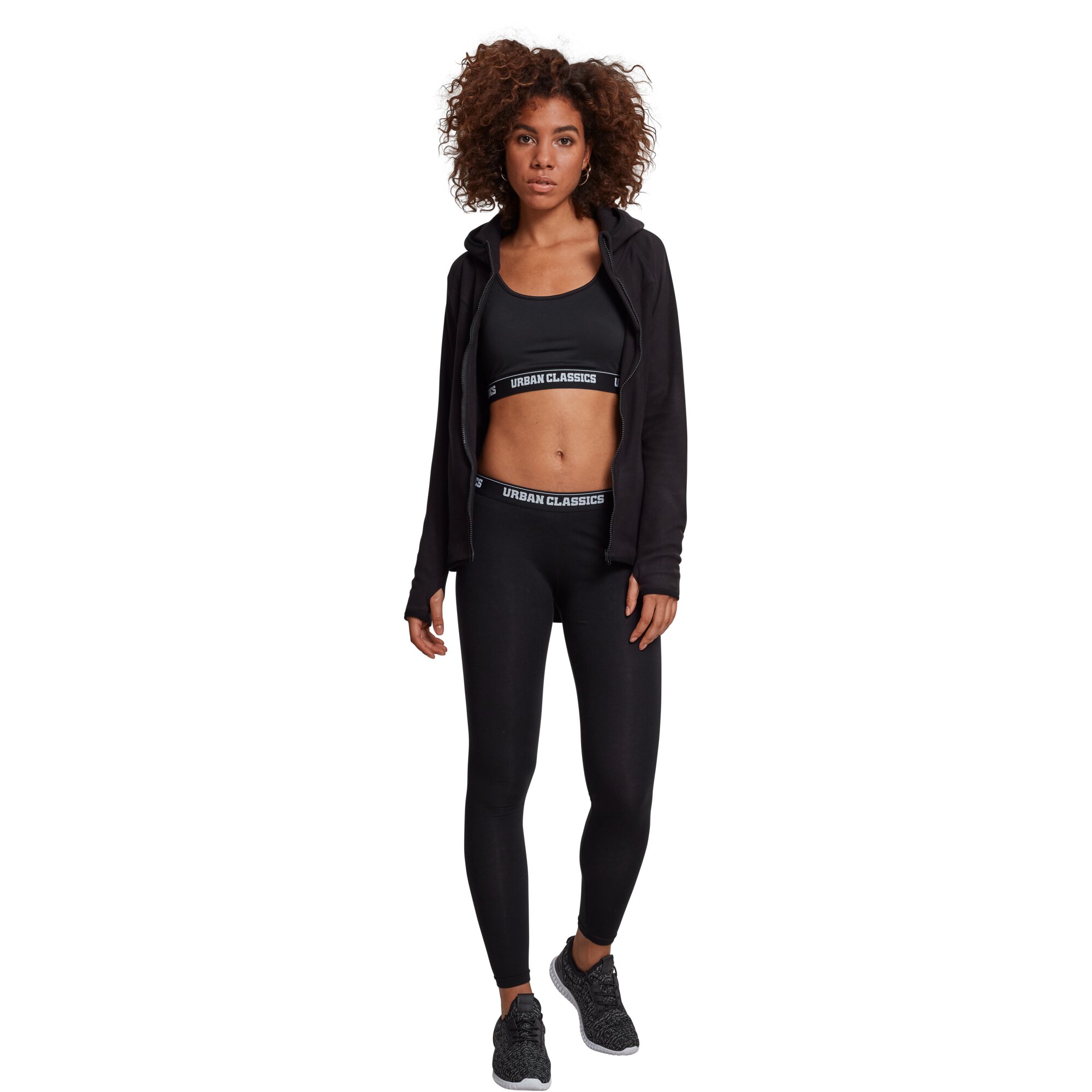 Urban Classics Ladies - Polar Fleece Zip Hoody noir