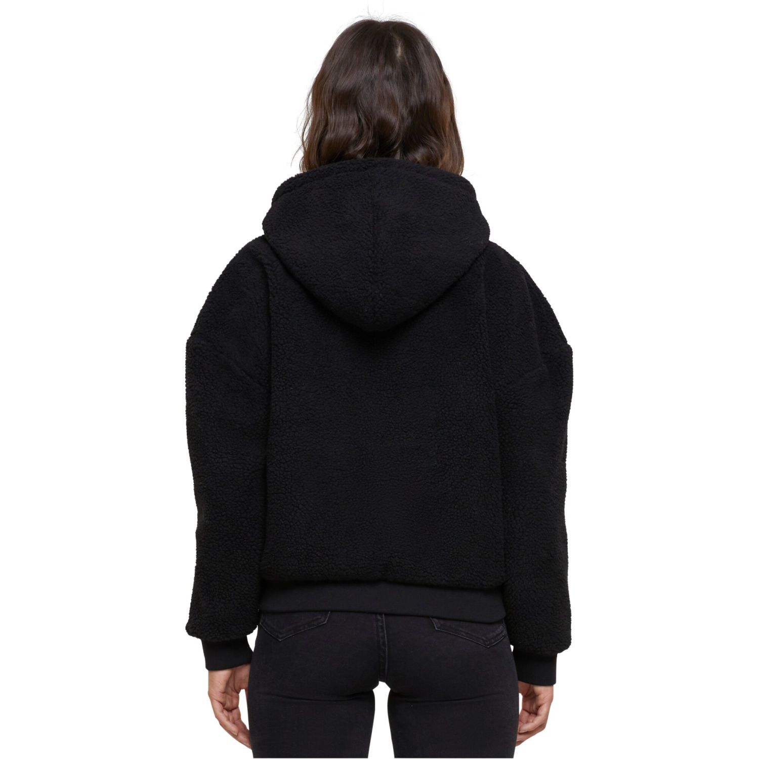 Urban Classics Ladies Oversized Sherpa Zip Hoody noir
