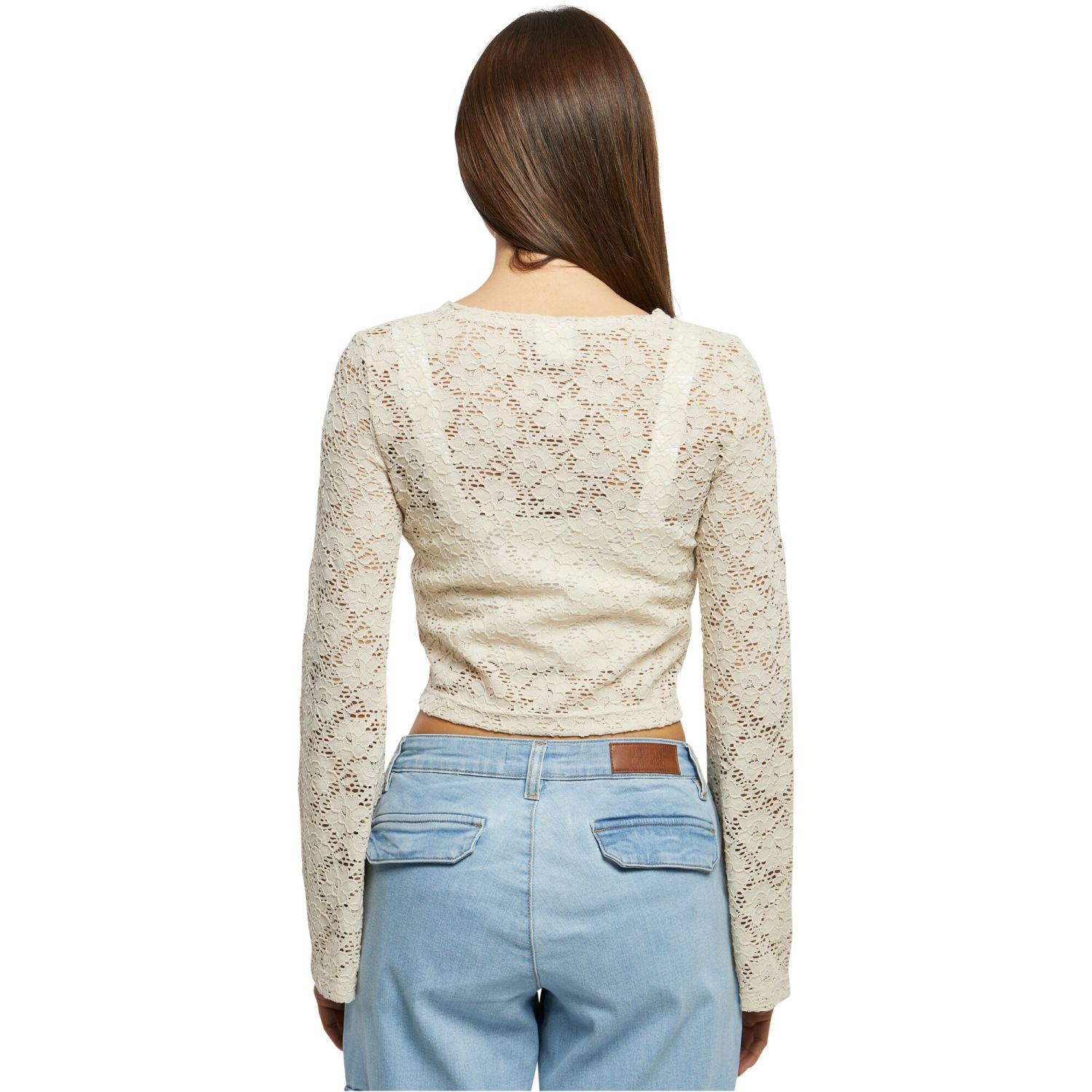 Urban Classics Ladies - LACES Cropped Longsleeve