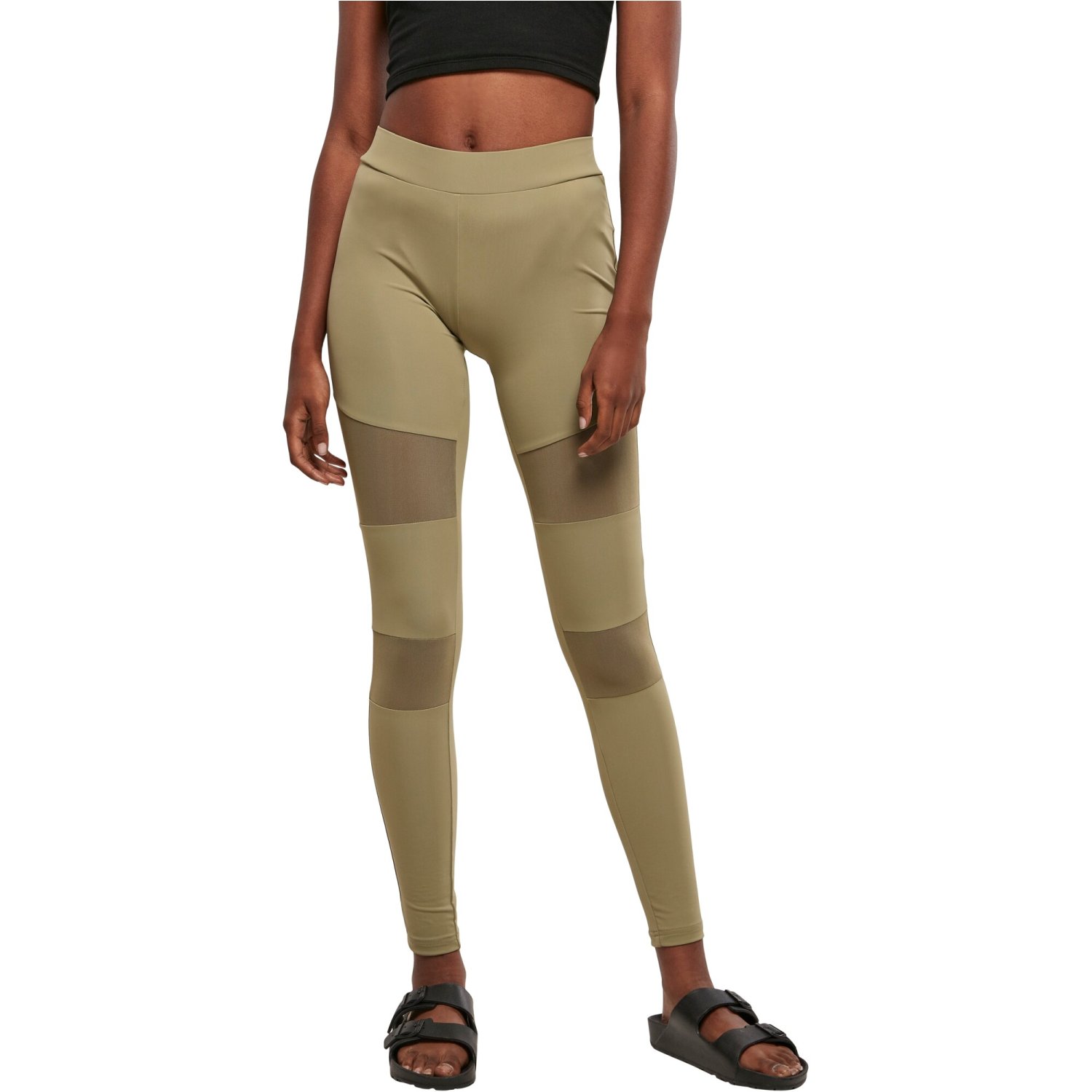 Urban Classics Ladies - TECH MESH Leggings khaki