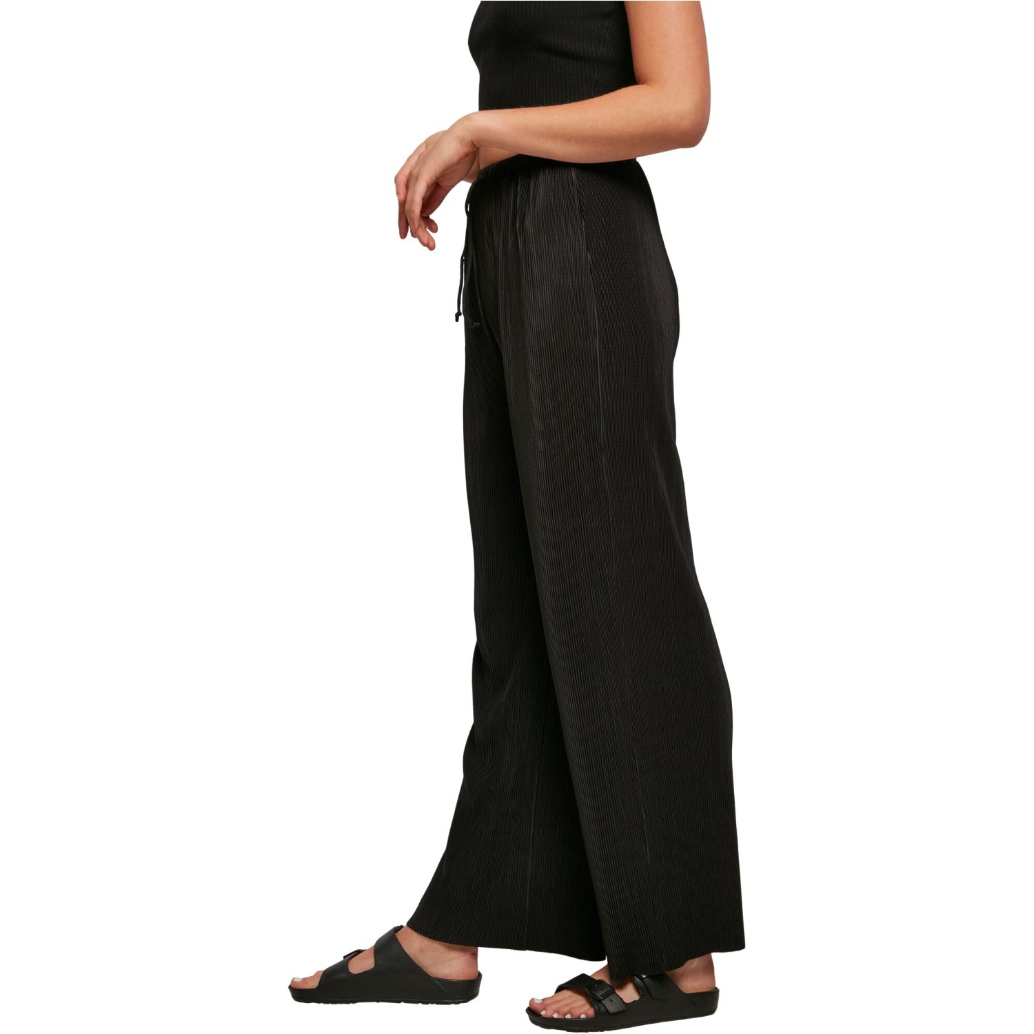 Urban Classics Ladies - Plisse Pantalon noir