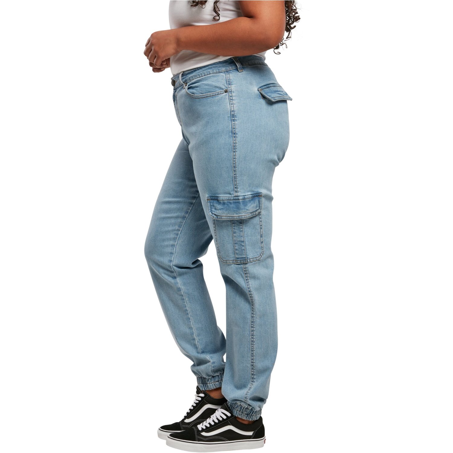 Urban Classics Ladies - Organic Stretch Denim Cargo Jeans